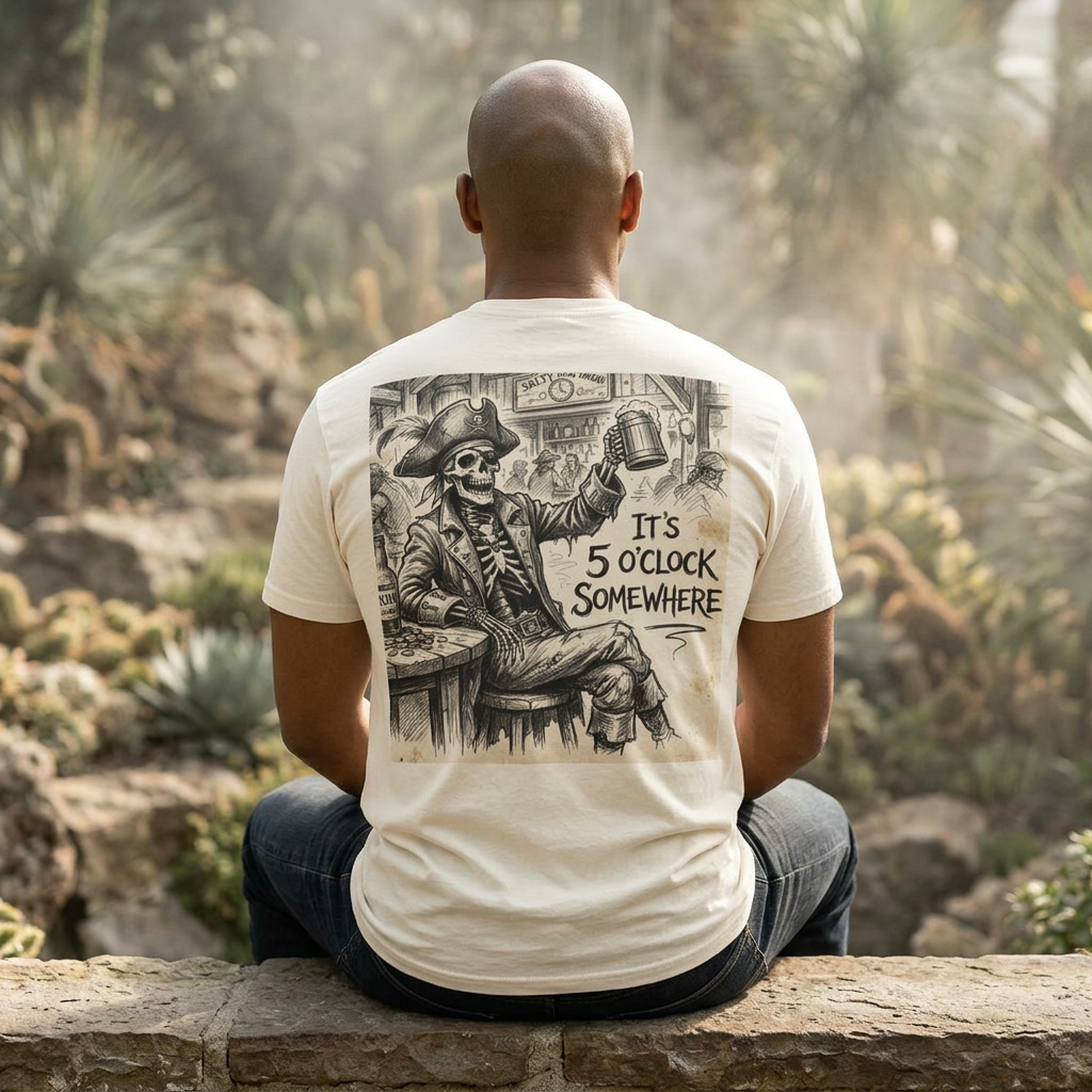 Skull Pirate 'It's 5 O'Clock Somewhere' Tee product thumbnail image