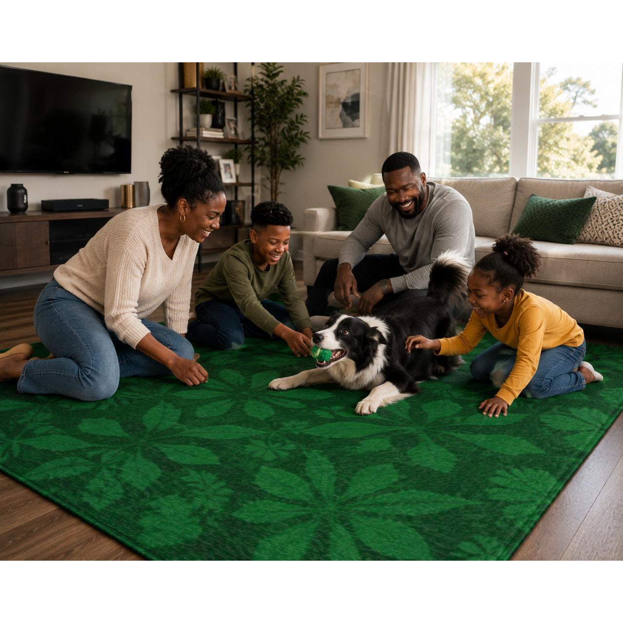 Deep Green Area Rug - Perfect for Home Decor  product thumbnail image