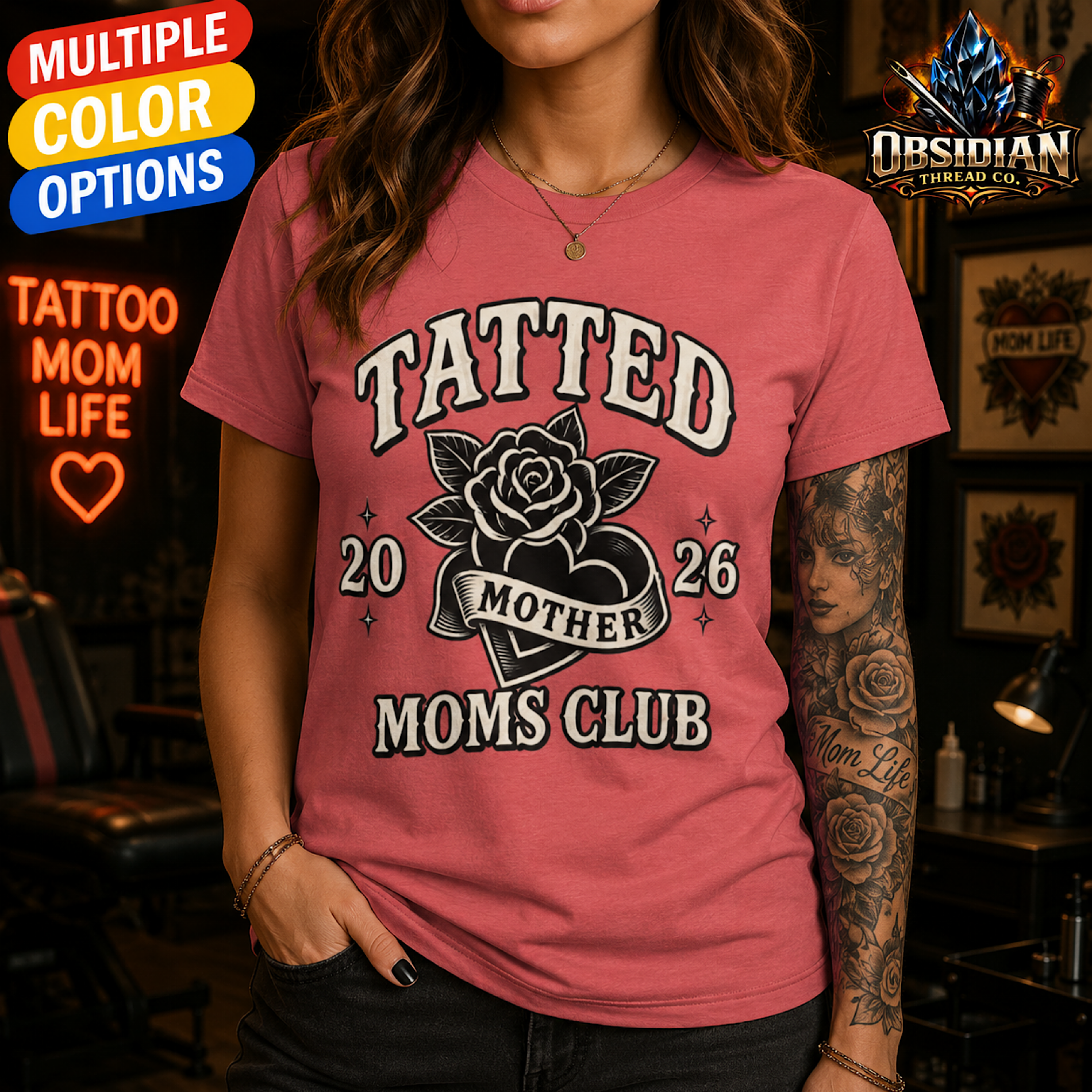 Tatted Moms Club Shirt Women Tattooed Mom Tee Funny Mothers Day Inked Mama Gothic Mom Shirt 2026 product thumbnail image