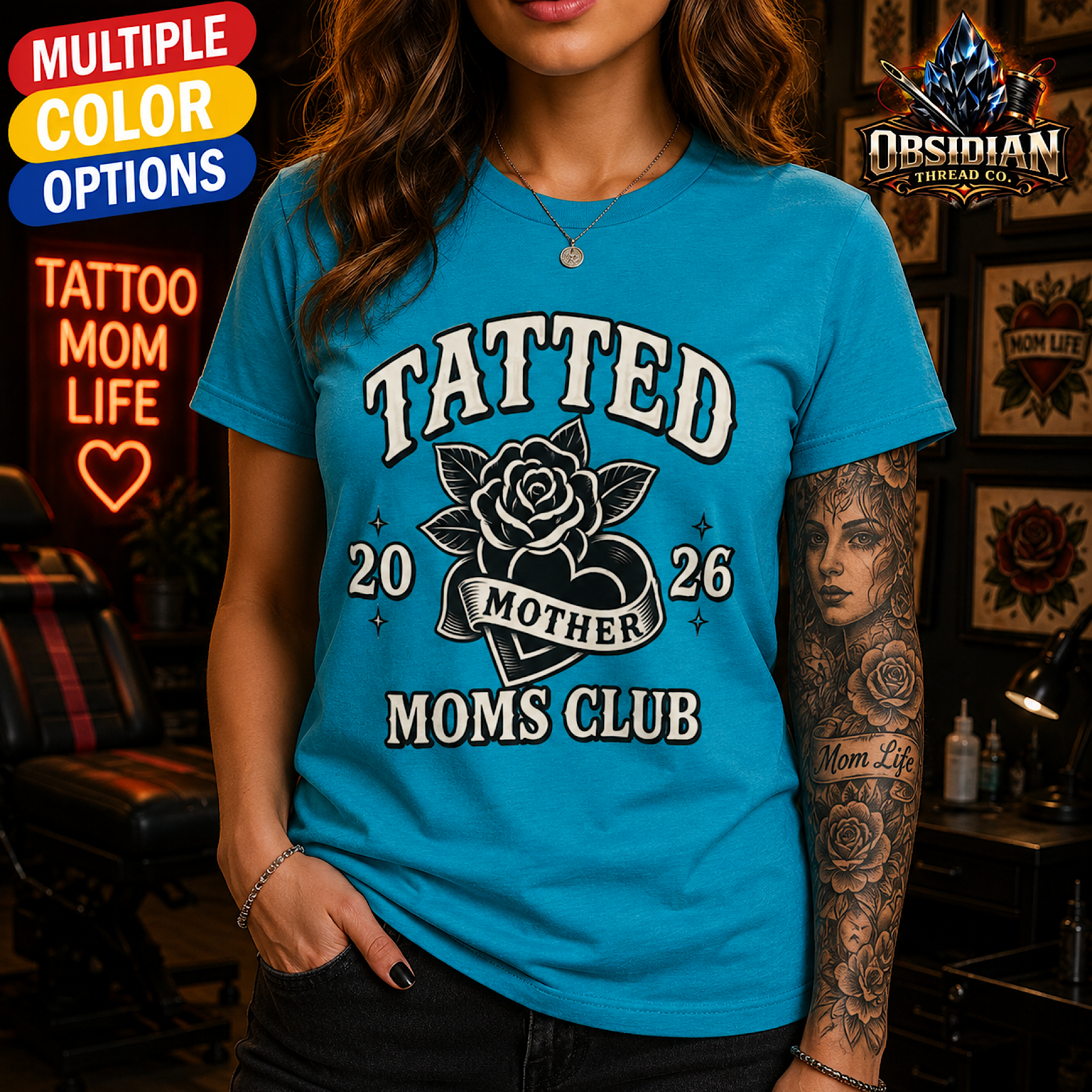 Tatted Moms Club Shirt Women Tattooed Mom Tee Funny Mothers Day Inked Mama Gothic Mom Shirt 2026