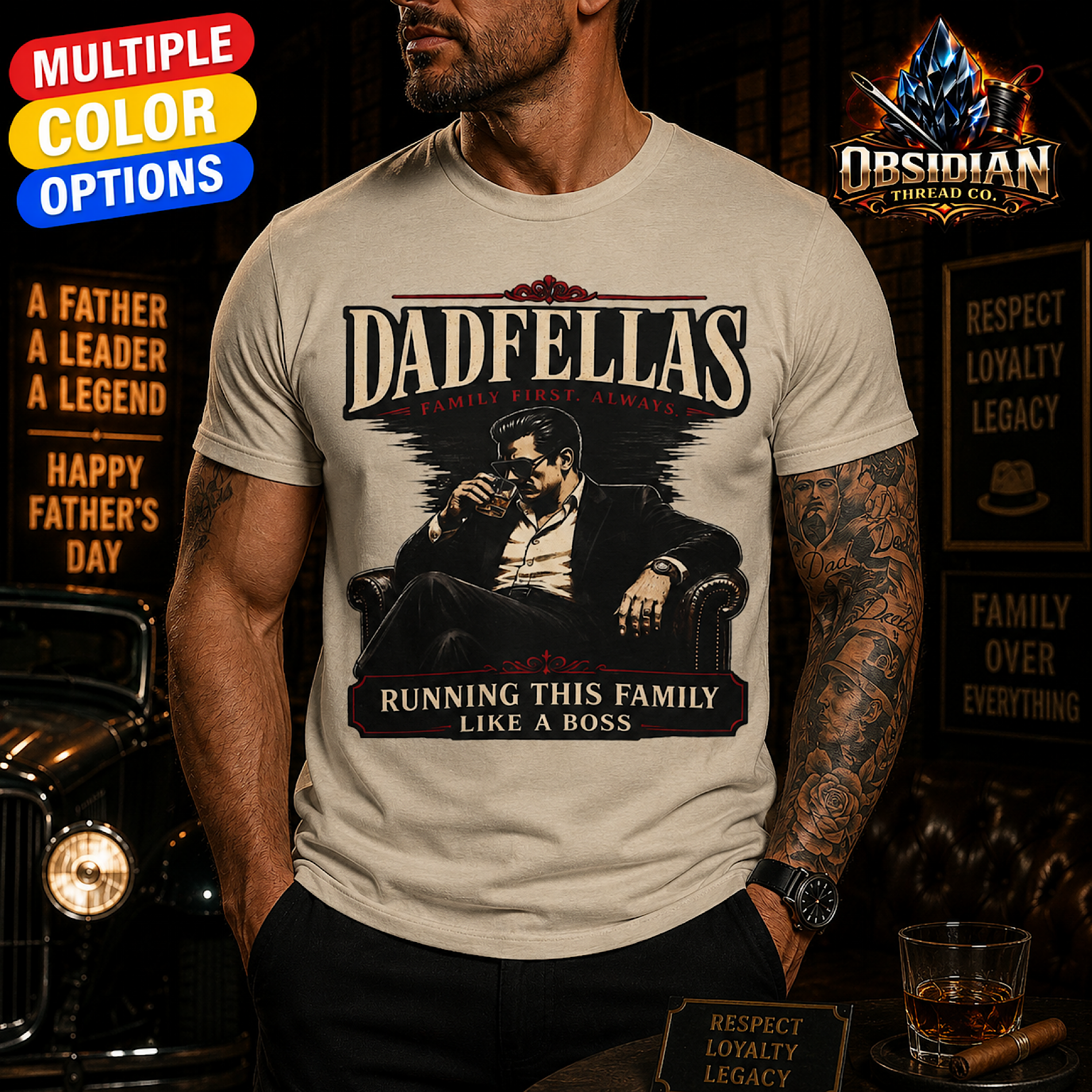 Dadfellas Shirt Funny Fathers Day Mafia Dad Running This Family Like A Boss T-Shirt Mob Boss Family Man Graphic Tee for Me product thumbnail image Dadfellas Shirt Funny Fathers Day Mafia Dad Running This Family Like A Boss T-Shirt Mob Boss Family Man Graphic Tee for Me product thumbnail image