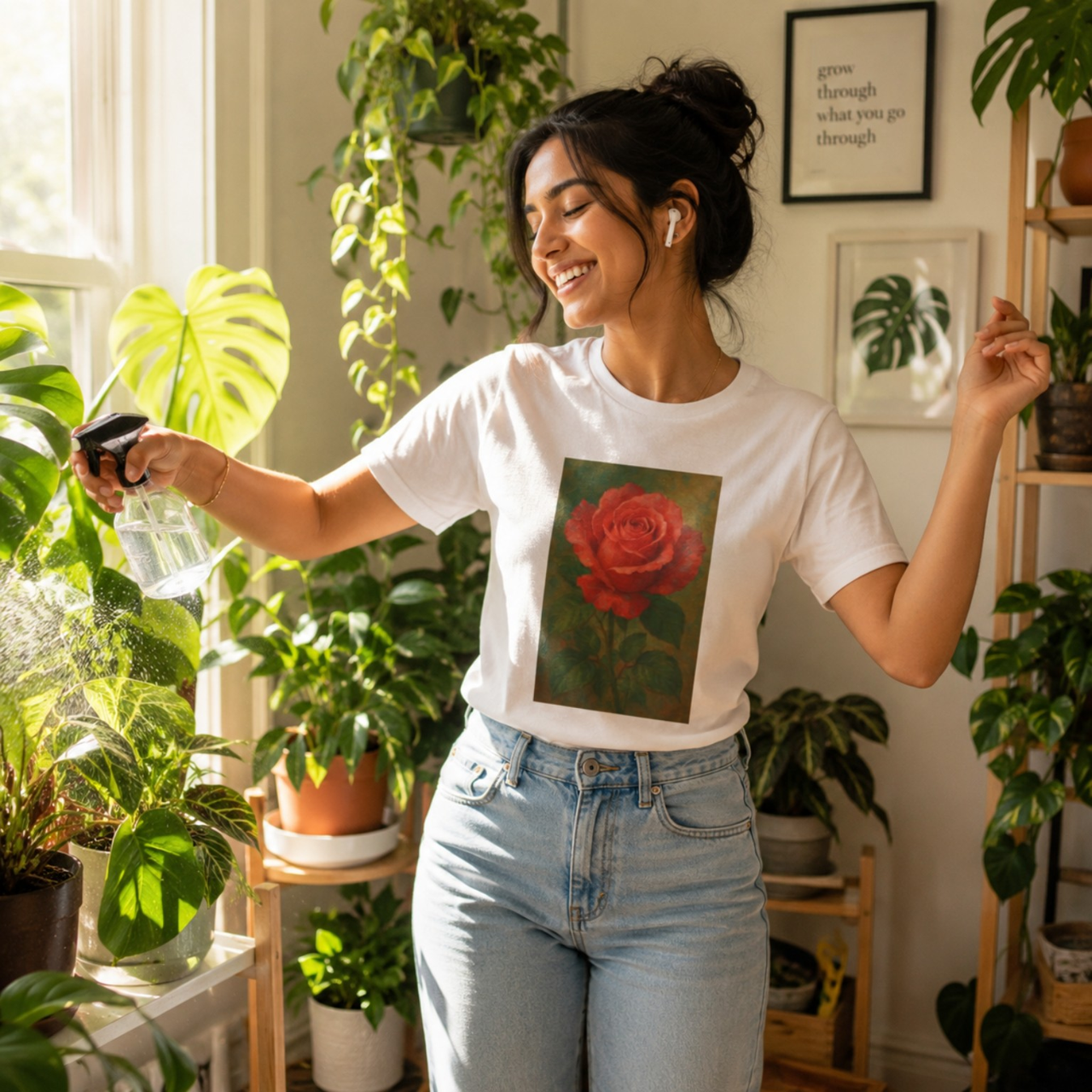 Women's Softstyle Tee - T-Shirt for Casual Wear - Vintage Rose Art product thumbnail image