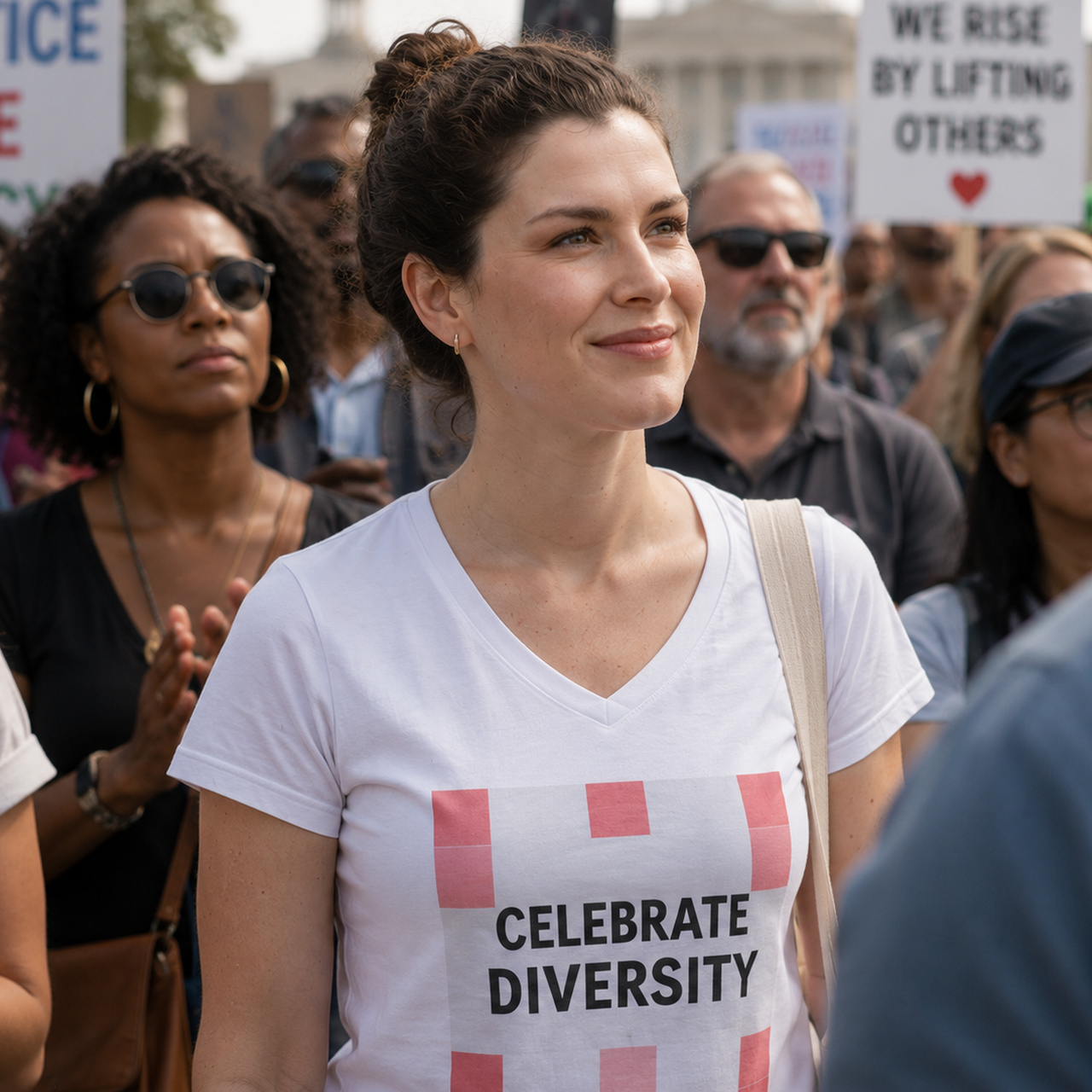 Celebrate Diversity Ladies' V-Neck T-Shirt - Perfect for Inclusivity Events and Unity product thumbnail image Celebrate Diversity Ladies' V-Neck T-Shirt - Perfect for Inclusivity Events and Unity product thumbnail image