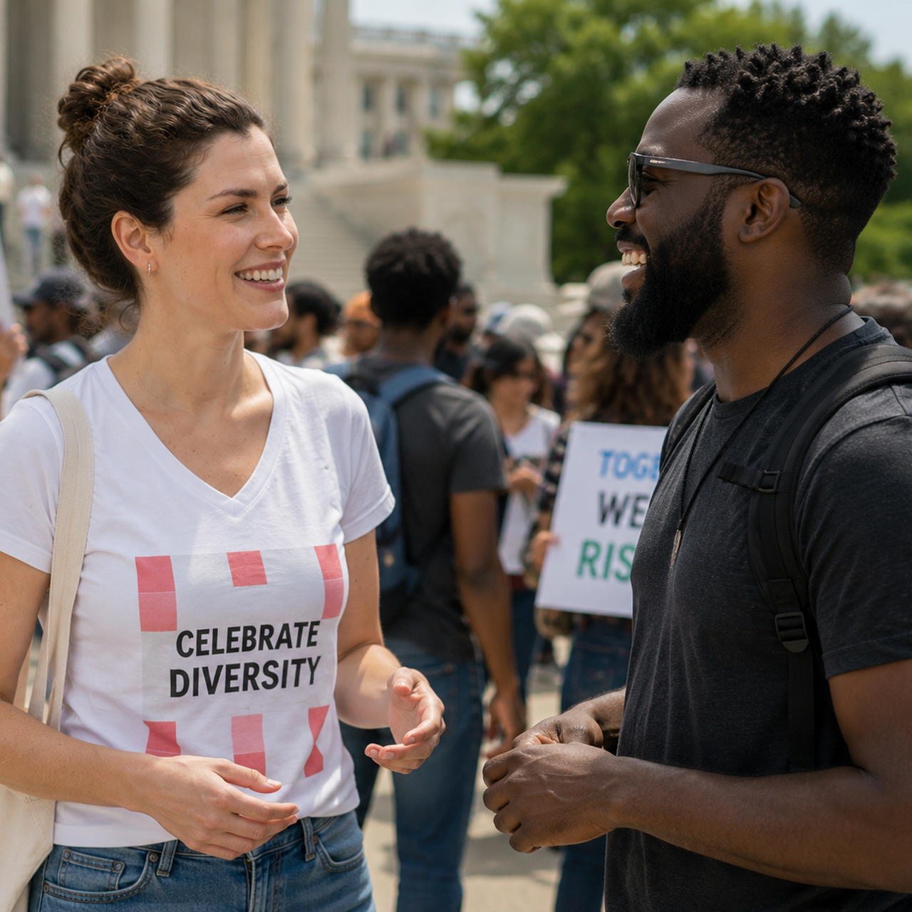 Celebrate Diversity Ladies' V-Neck T-Shirt - Perfect for Inclusivity Events and Unity product thumbnail image
