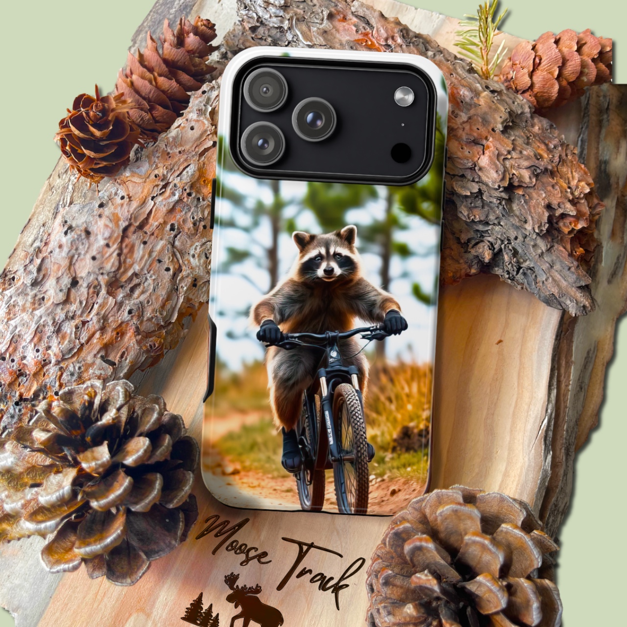 Mountain Biking Raccoon Tough Cases product thumbnail image