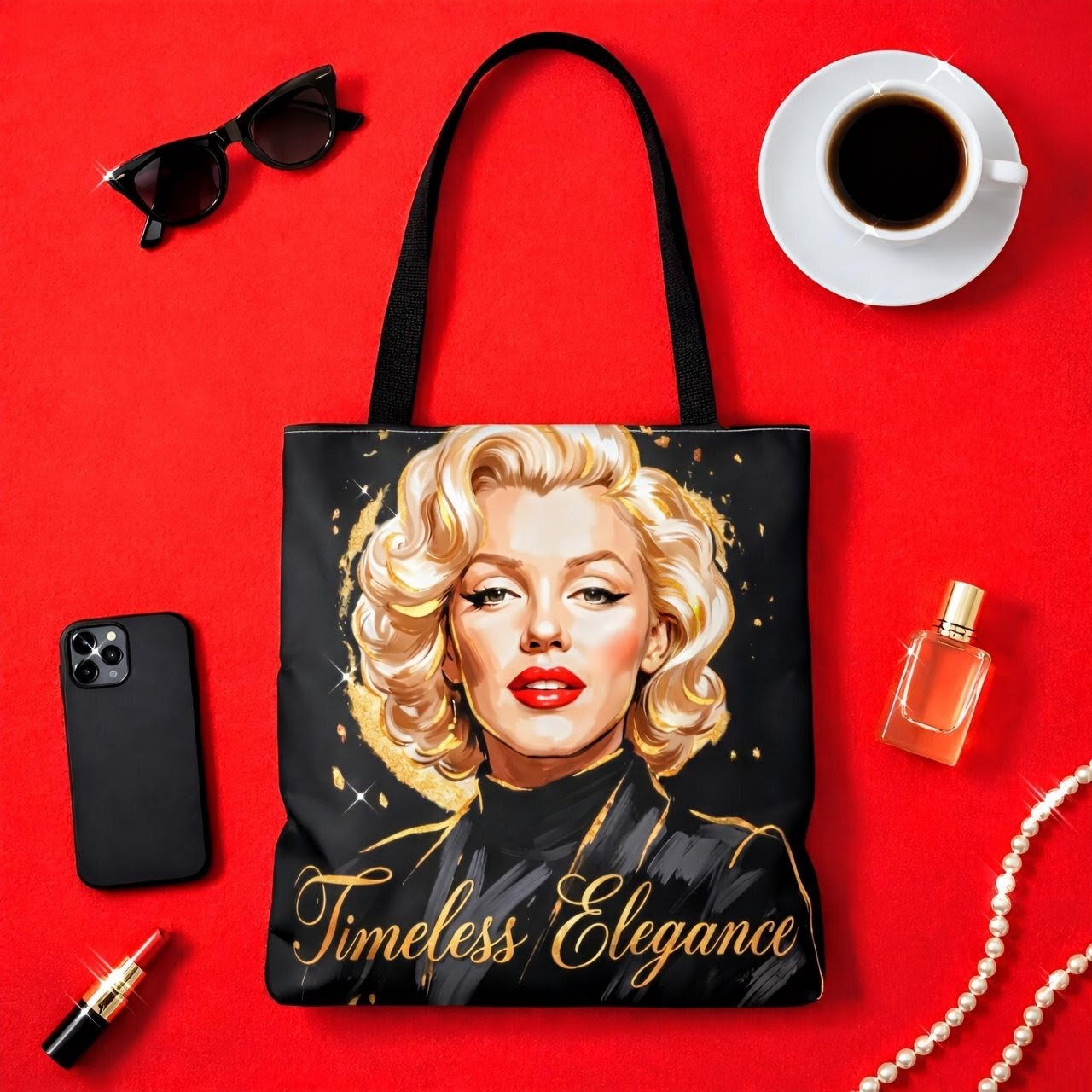 Vintage Glam Tote Bag – "Timeless Elegance" Portrait product thumbnail image Vintage Glam Tote Bag – "Timeless Elegance" Portrait product thumbnail image