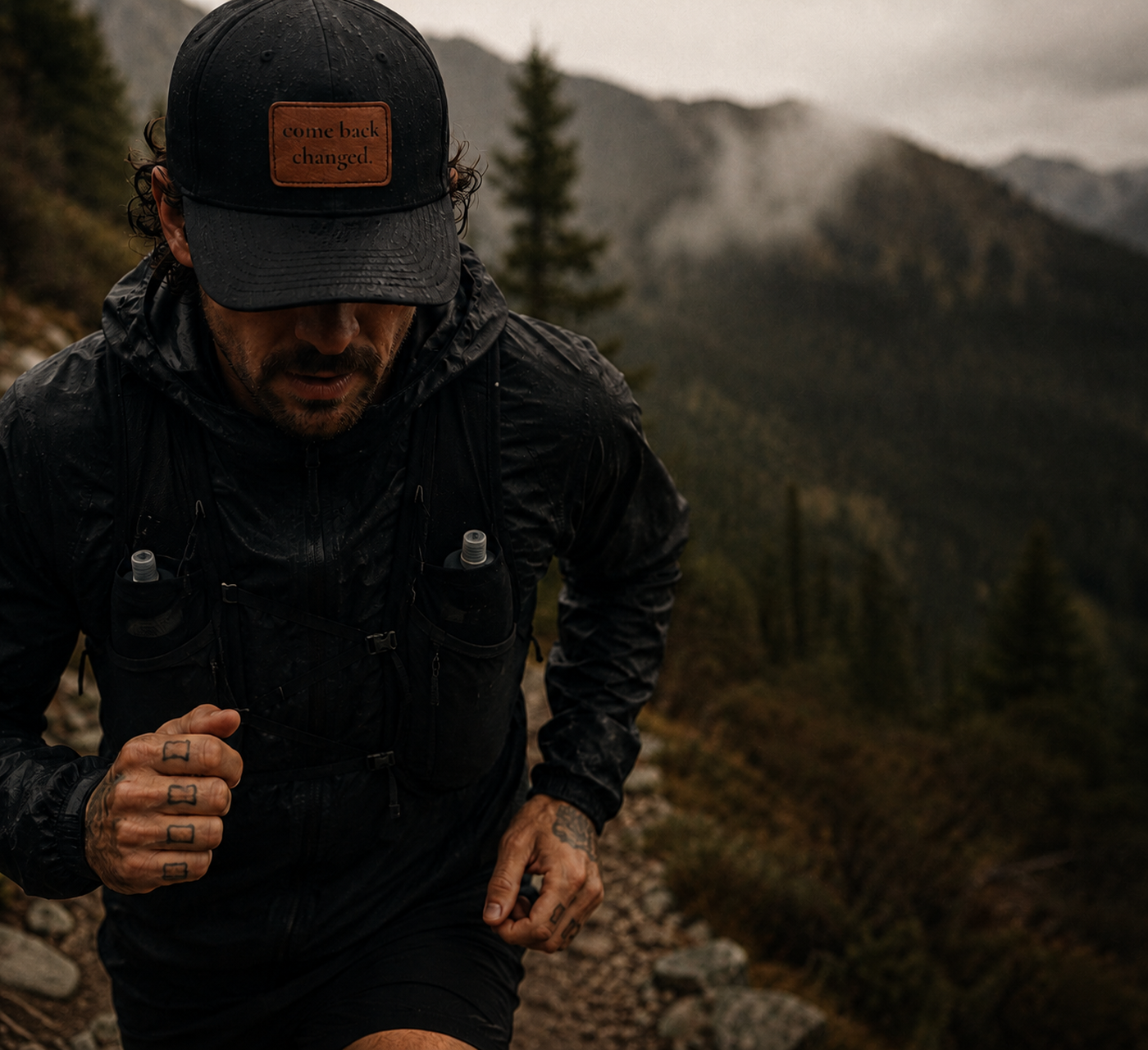 Leather Patch Hat — “come back changed.” product thumbnail image
