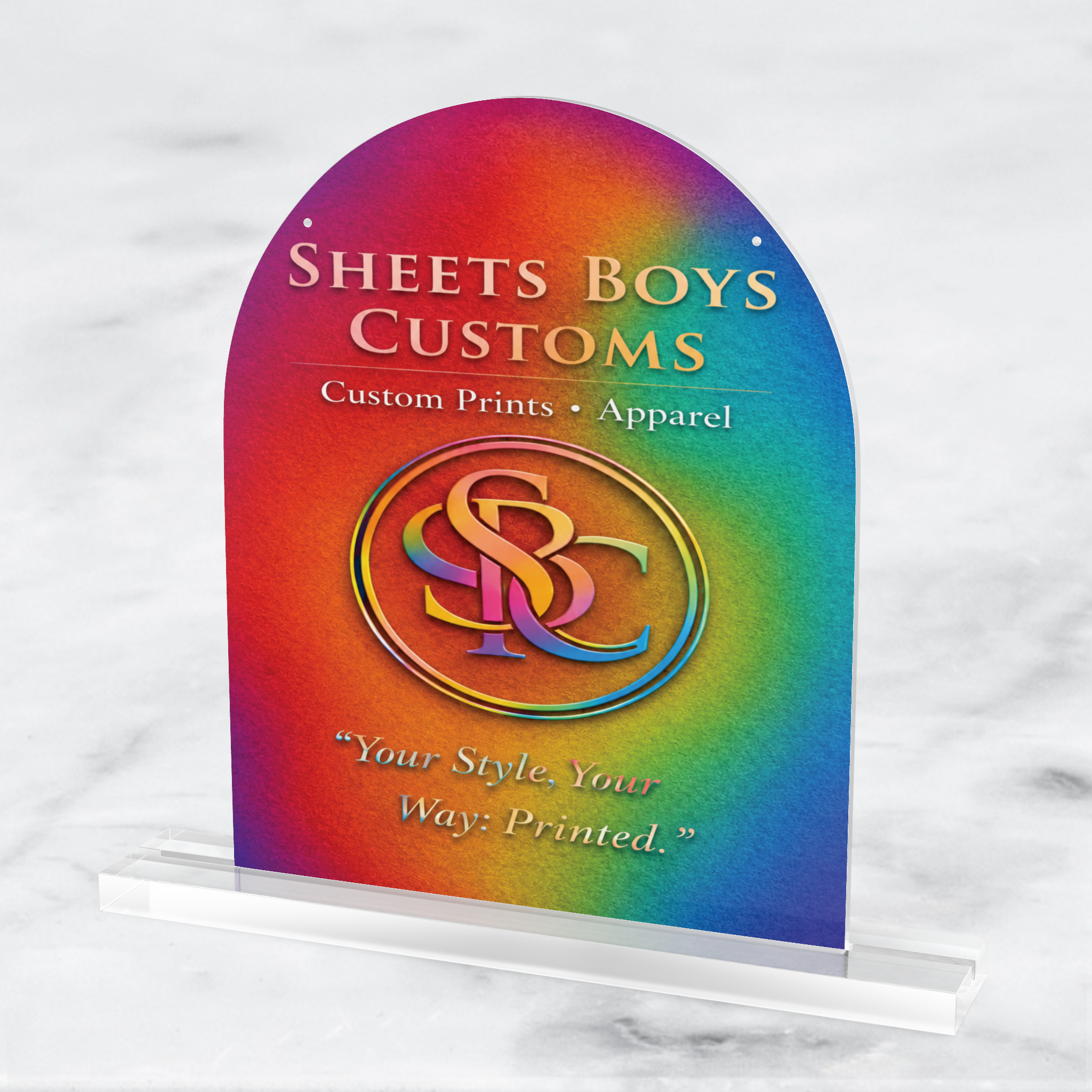 Custom Acrylic Table sign, Dome Shape product thumbnail image