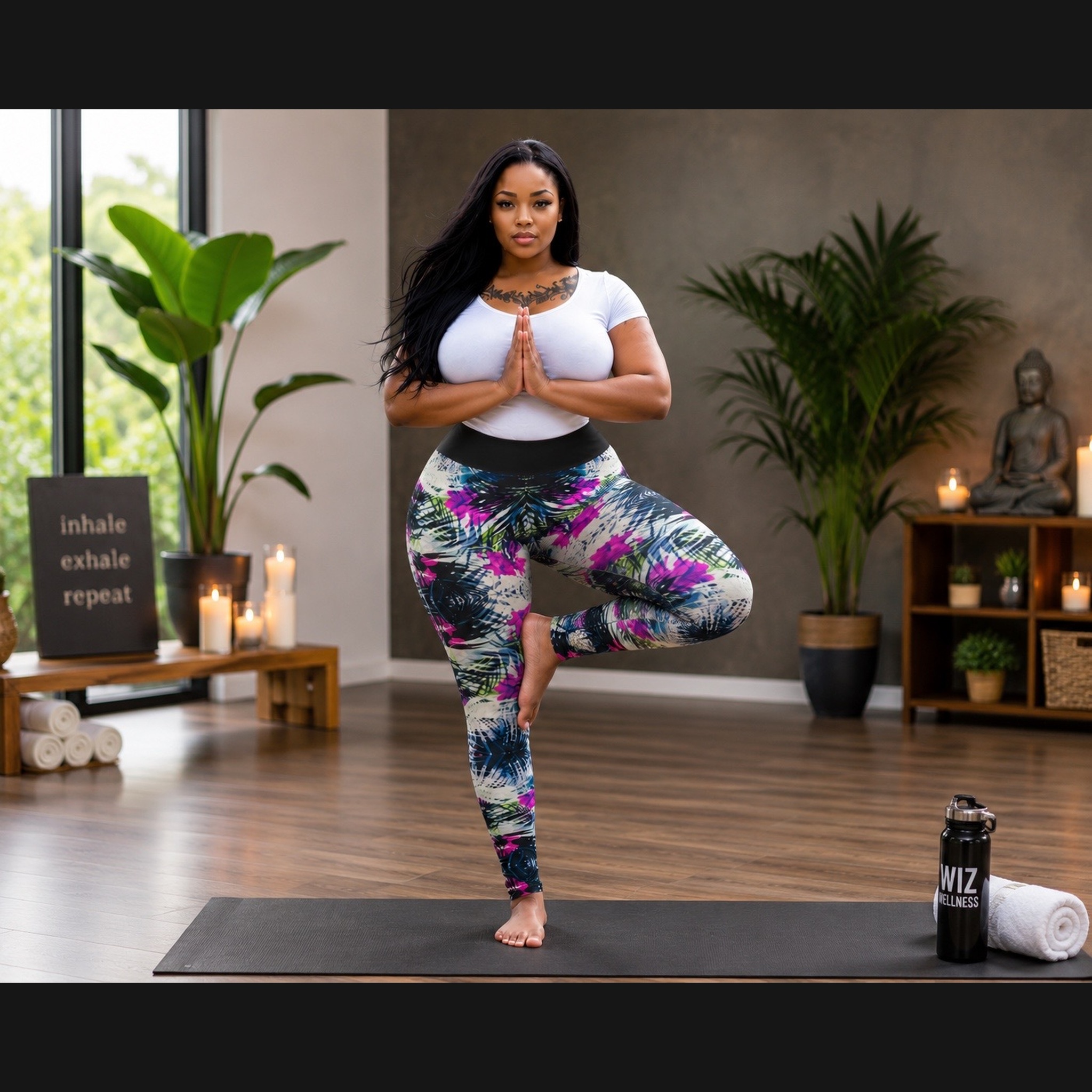 High Waisted Yoga Leggings (AOP) product thumbnail image High Waisted Yoga Leggings (AOP) product thumbnail image