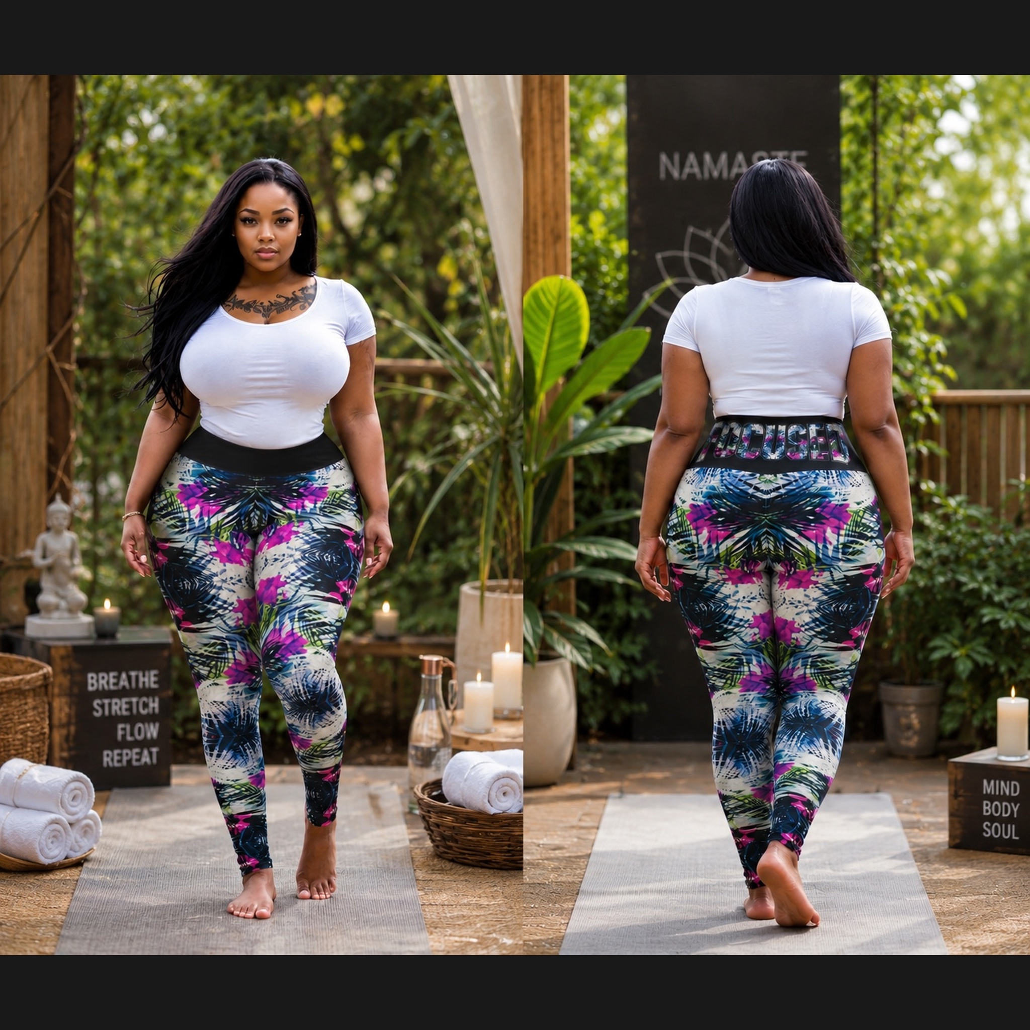 High Waisted Yoga Leggings (AOP) product thumbnail image