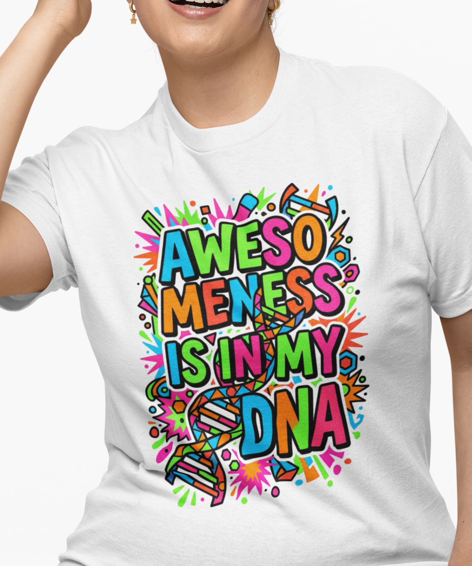 "Awesomeness Is In My DNA" Gildan Softstyle Adult Unisex T-Shirt, Ancestry Humor Tee, Family Gift product thumbnail image