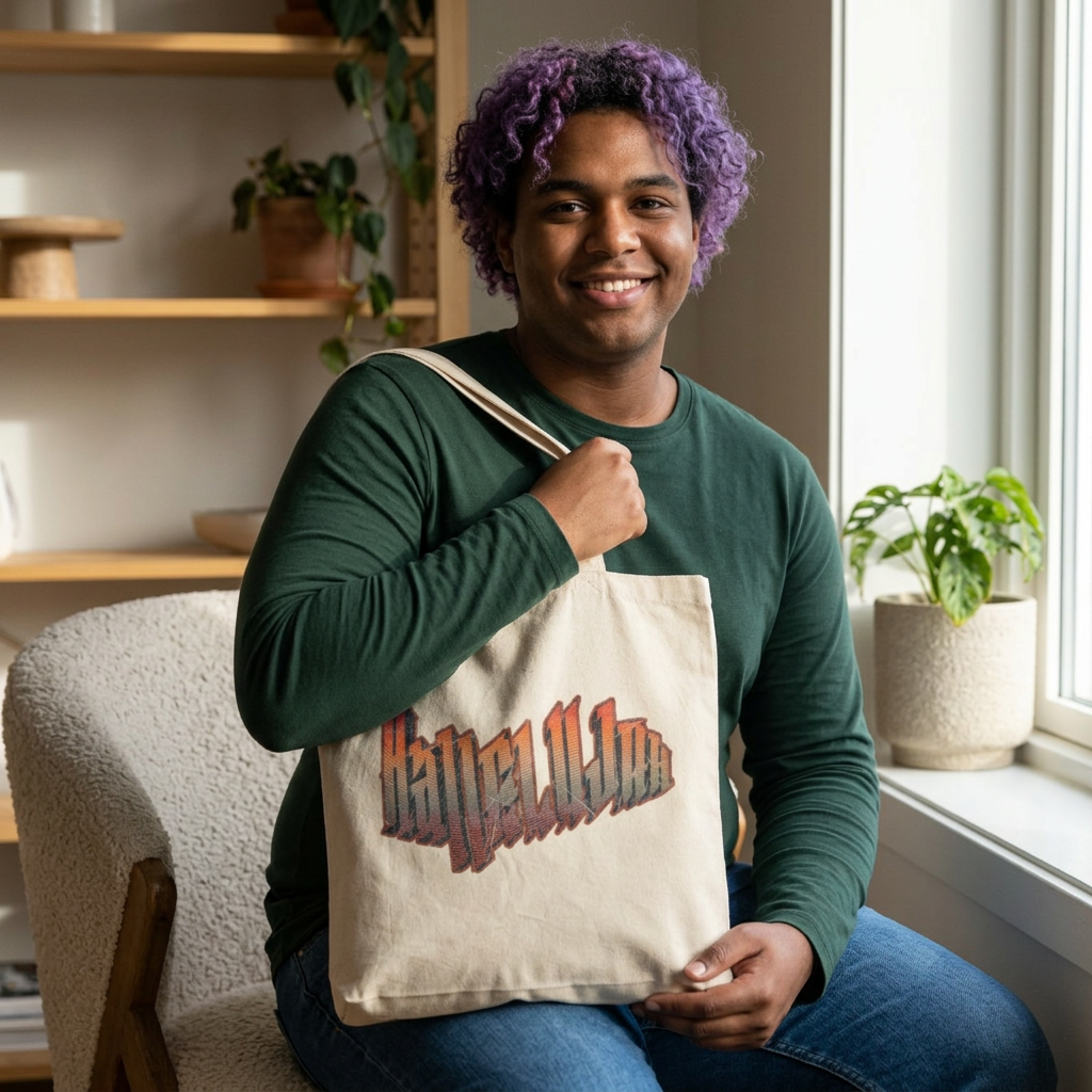 'HALLELUJAH' Tote Bag, Affirmation positivity bag, Motivation Gift, Gift for Students product thumbnail image