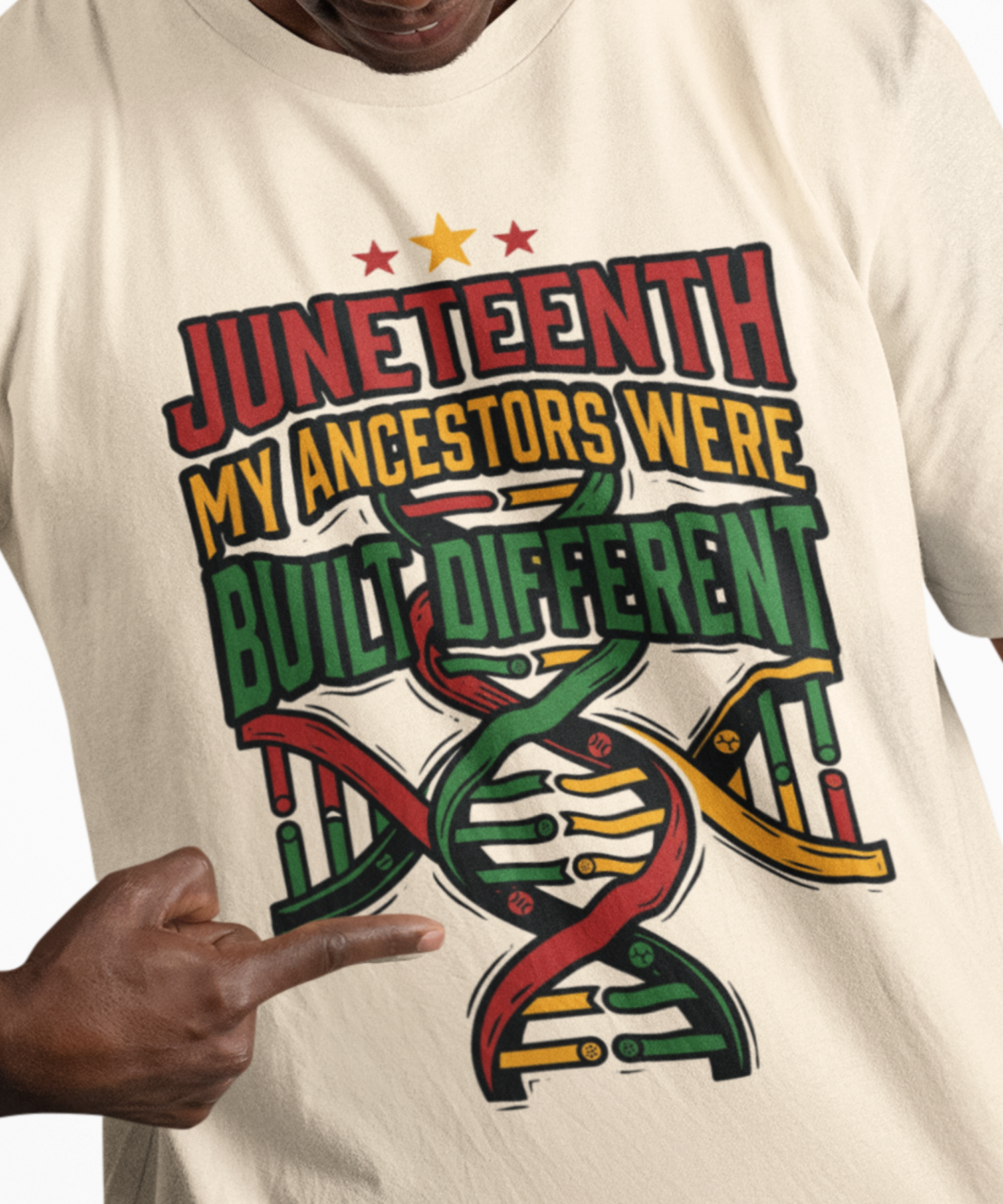 Juneteenth "My Ancestors Were Not Different" Gildan Softstyle Adult Unisex T-Shirt, DNA Heritage Celebration Tee product thumbnail image