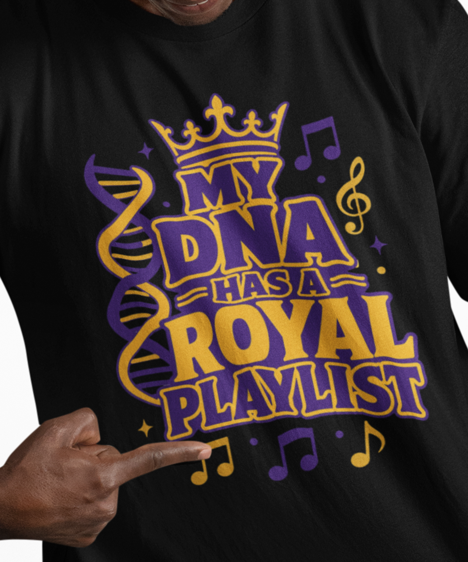 "My DNA Has a Royal Playlist" Ancestry Gildan Softstyle Adult Unisex T-Shirt, Music Lovers Tee product thumbnail image