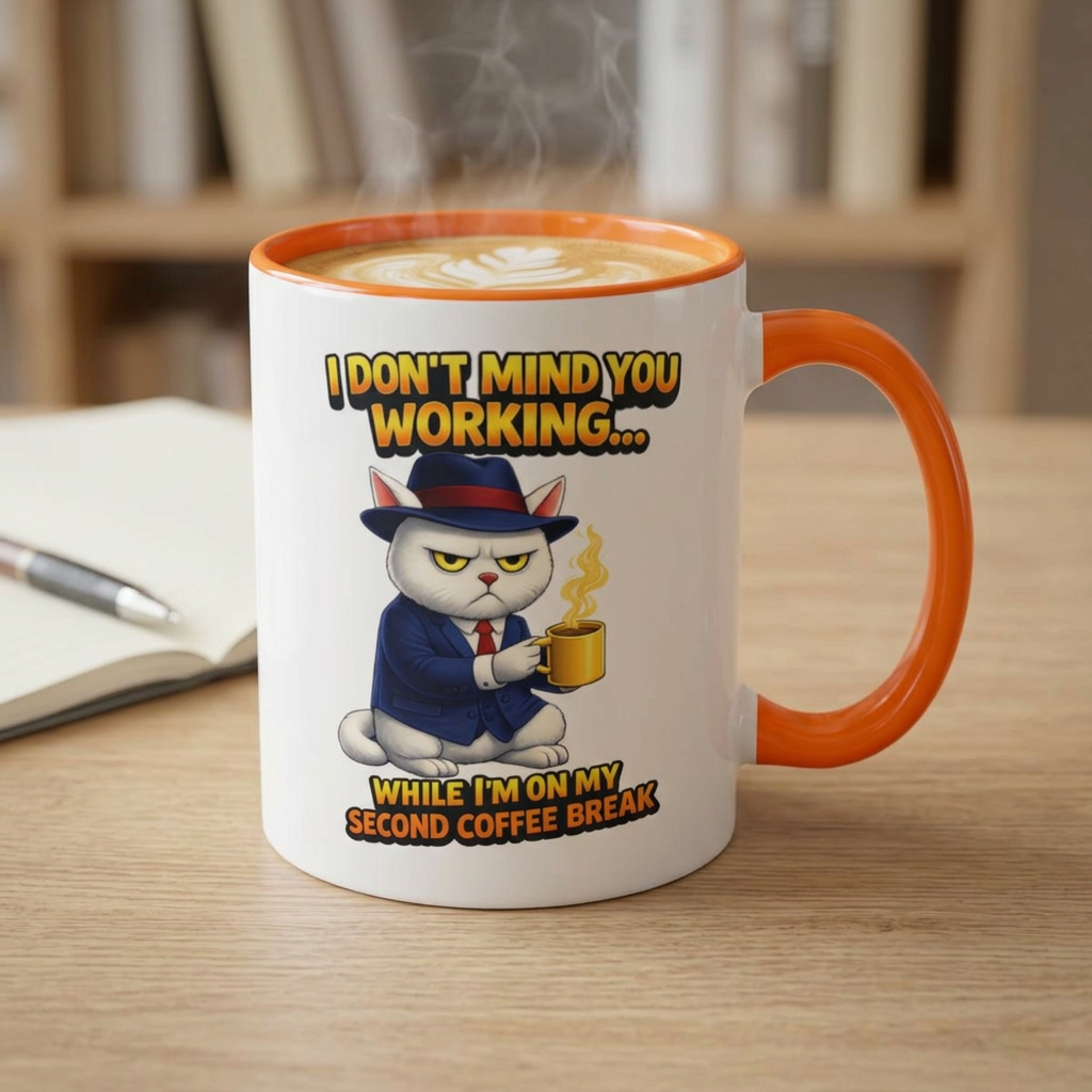 Cute Cat Design Coffee Mug, Perfect Gift for Cat Lovers, Birthday Gifts, Coffee Lover Drinkware, 11oz product thumbnail image