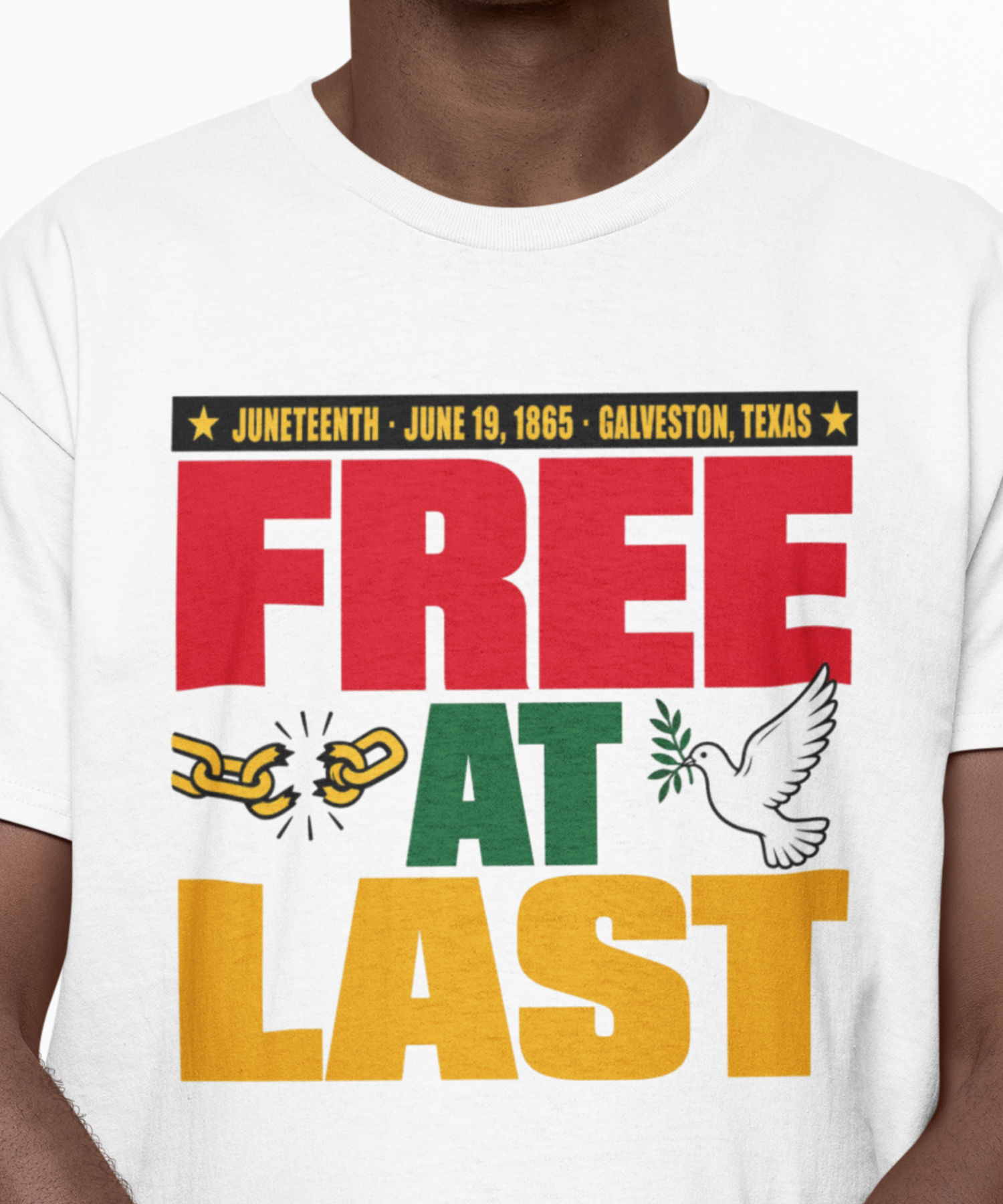 "Free At Last" Juneteenth Gildan Softstyle Adult Unisex T-Shirt, Emancipation Freedom Celebration Tee product thumbnail image "Free At Last" Juneteenth Gildan Softstyle Adult Unisex T-Shirt, Emancipation Freedom Celebration Tee product thumbnail image