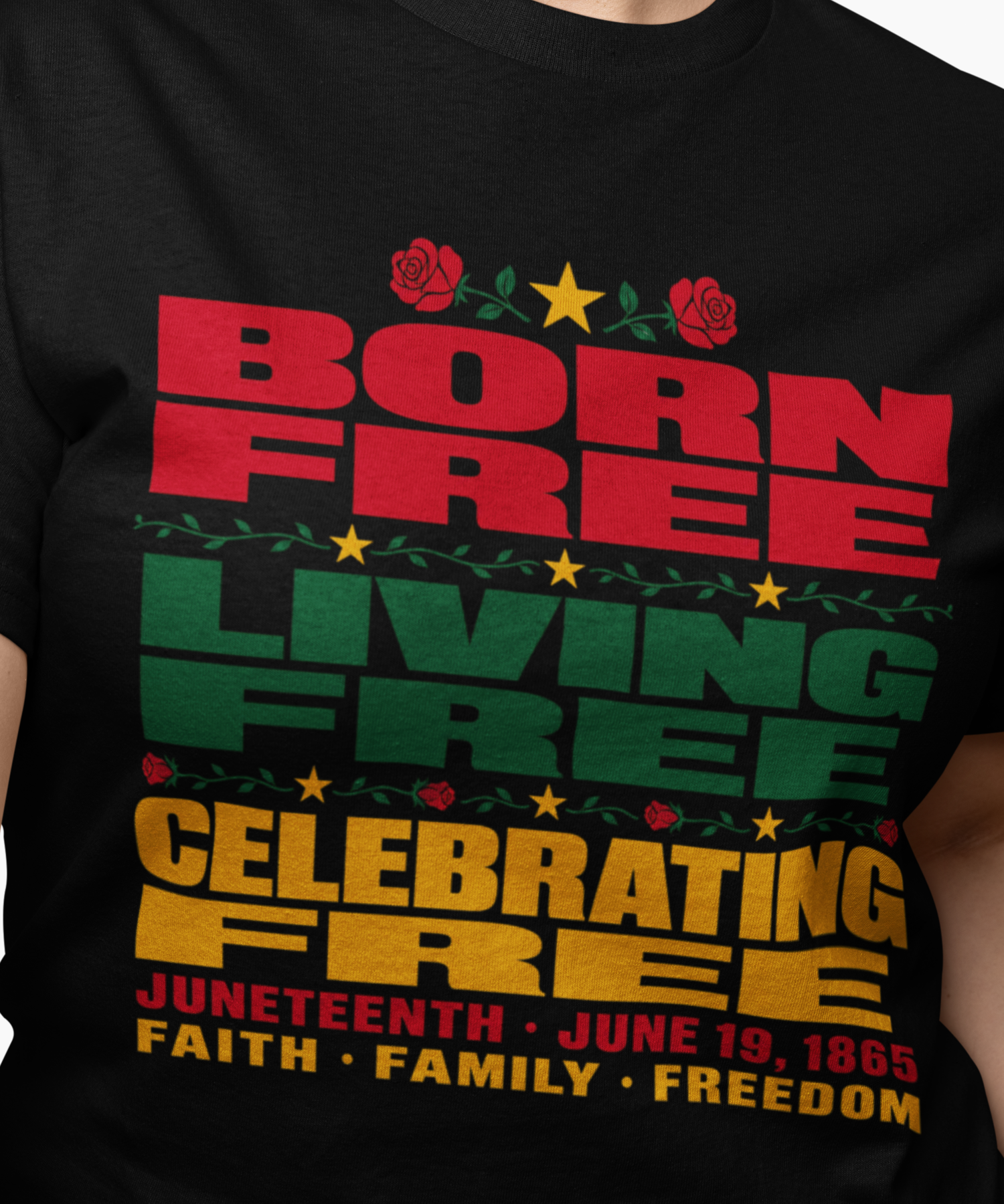 Floral Version, Juneteenth 'Born Free, Living Free, Celebrating Free' Gildan Softstyle Adult Unisex T-Shirt, Freedom Celebration Tee product thumbnail image Floral Version, Juneteenth 'Born Free, Living Free, Celebrating Free' Gildan Softstyle Adult Unisex T-Shirt, Freedom Celebration Tee product thumbnail image