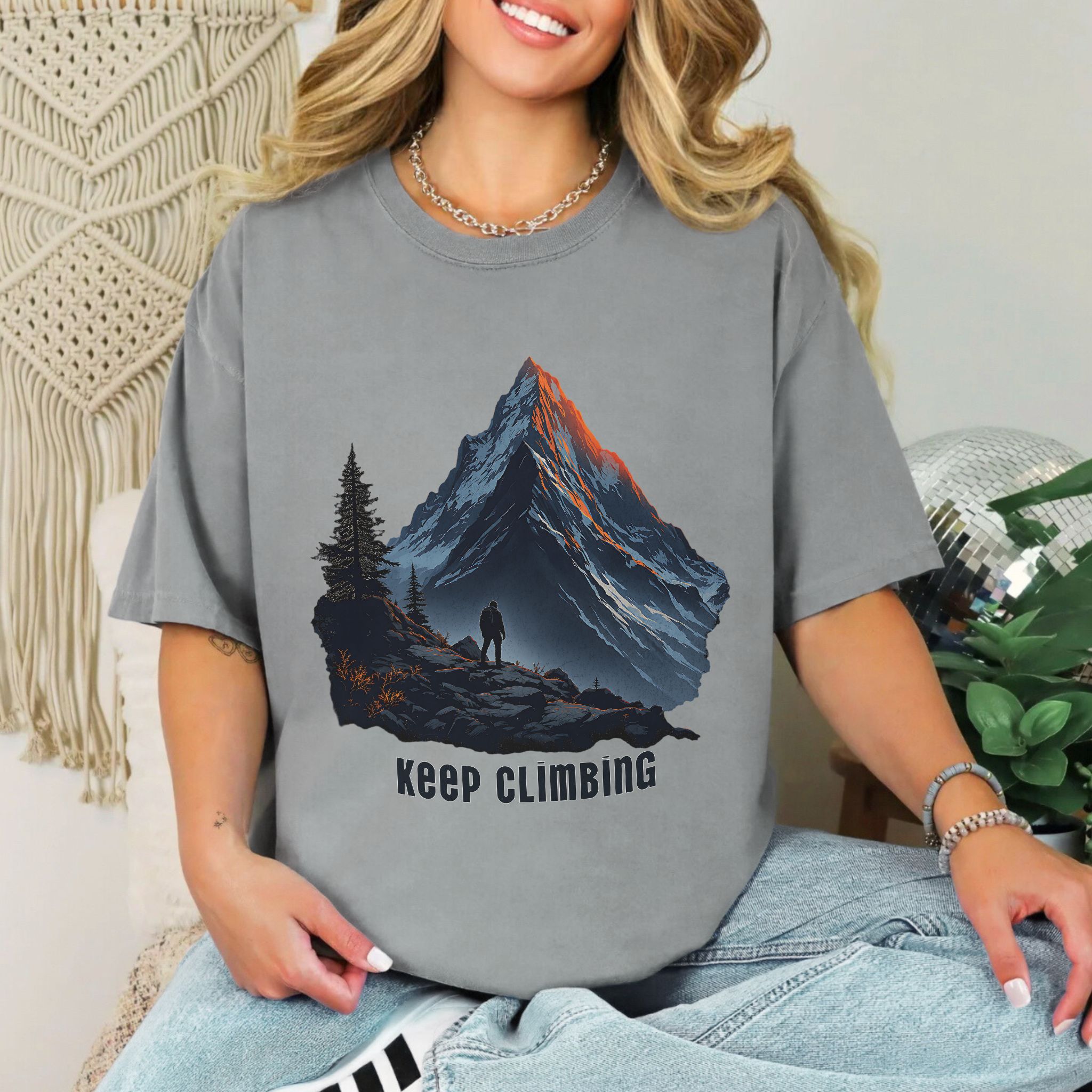 Keep Climbing Mountain T-Shirt — Outdoor Adventure Graphic Tee product thumbnail image Keep Climbing Mountain T-Shirt — Outdoor Adventure Graphic Tee product thumbnail image