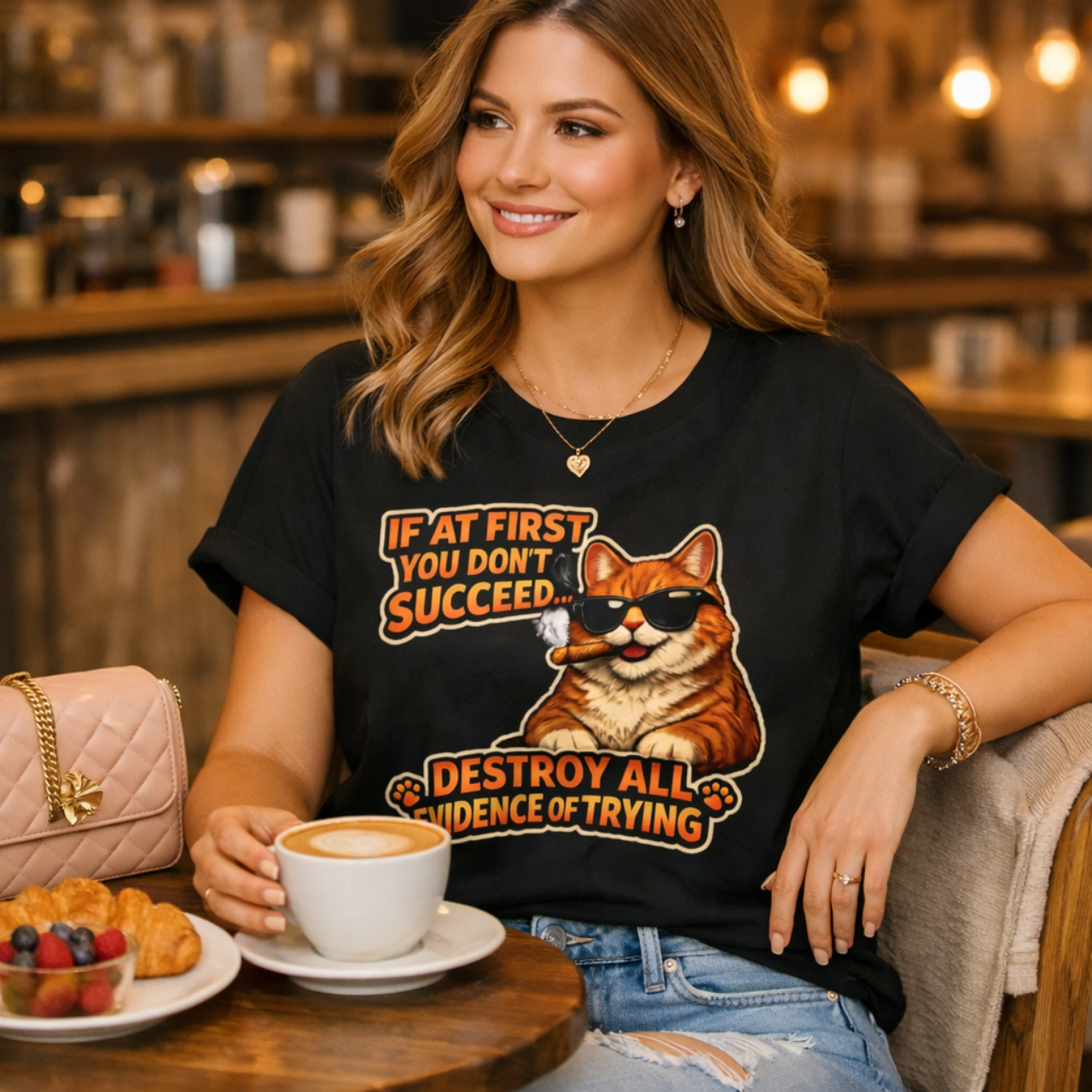 Funny Cool Sunglasses Cat Tee, Tabby Illustration Humorous T-Shirt, Animal Lovers Shirt, Pet Owners Gift, Casual Fashion product thumbnail image