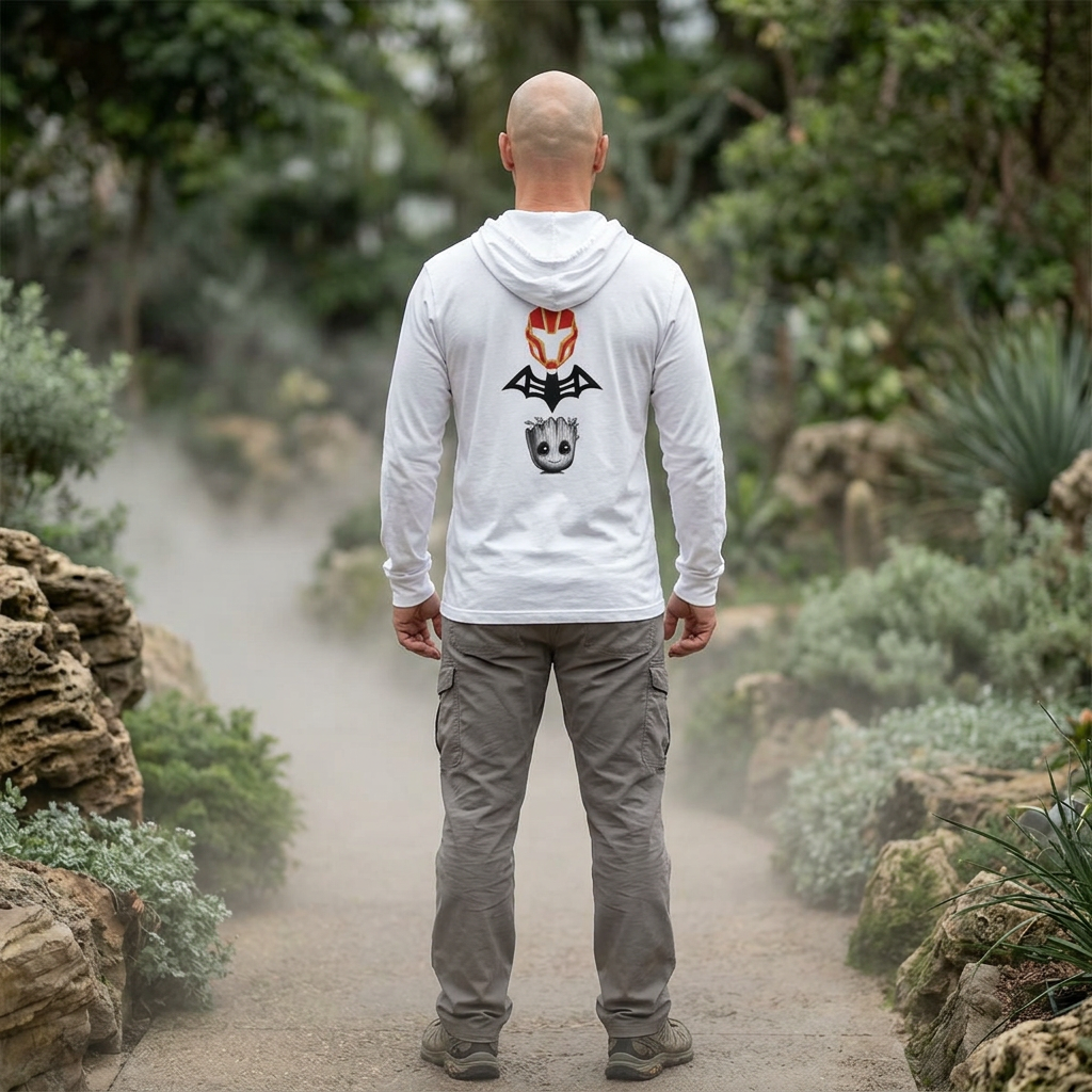 I Am Dad Hoodie — Marvel-Inspired Groot &amp; Armor Mask Long-Sleeve Hooded Tee
