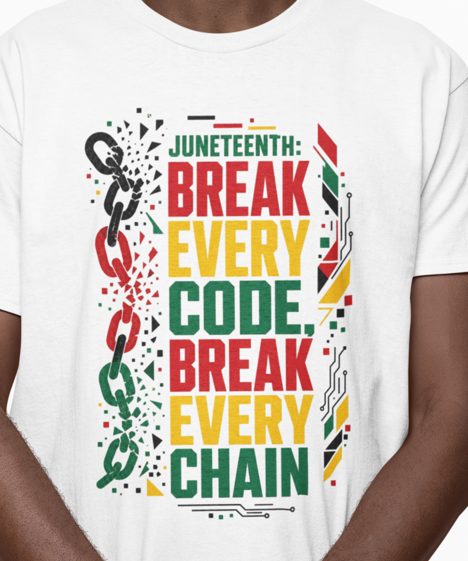 Juneteenth Tee, "Break Every Code, Break Every Chain" Gildan Softstyle Adult Unisex T-Shirt