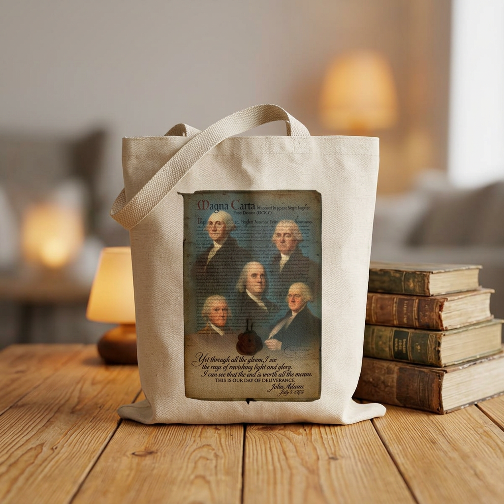Tote Bag — USA 250 Eagle &amp; Founding Fathers Patriotic Canvas Tote (1776–2026) product thumbnail image