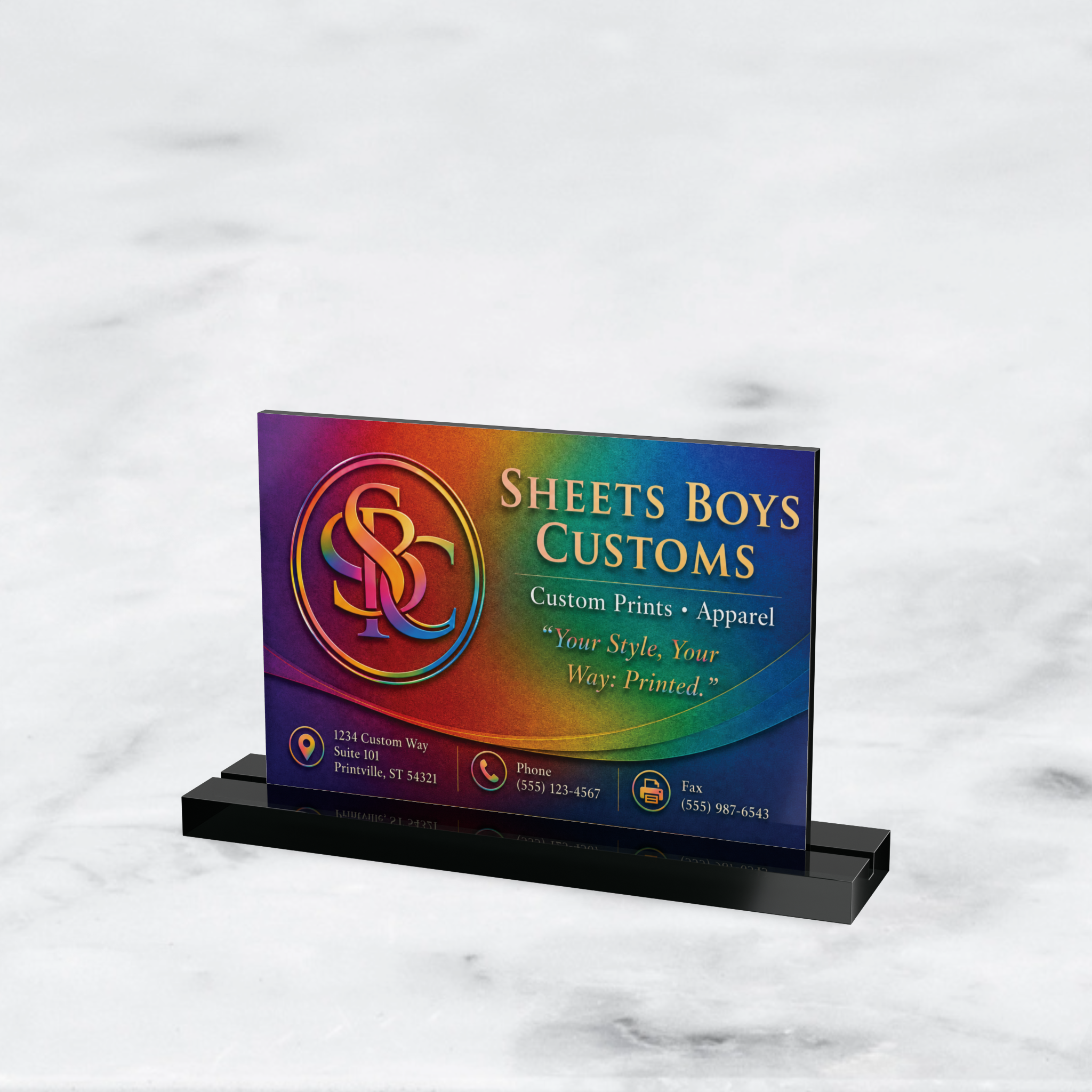 Custom Acrylic Table sign, Rectangular Shape product thumbnail image Custom Acrylic Table sign, Rectangular Shape product thumbnail image