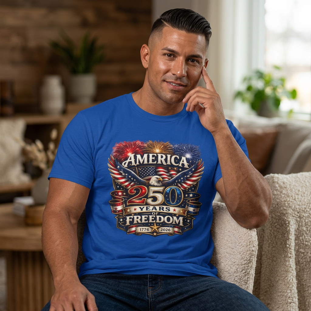 America 250 Years of Freedom T-Shirt — Patriotic 1776–2026 Independence Tee