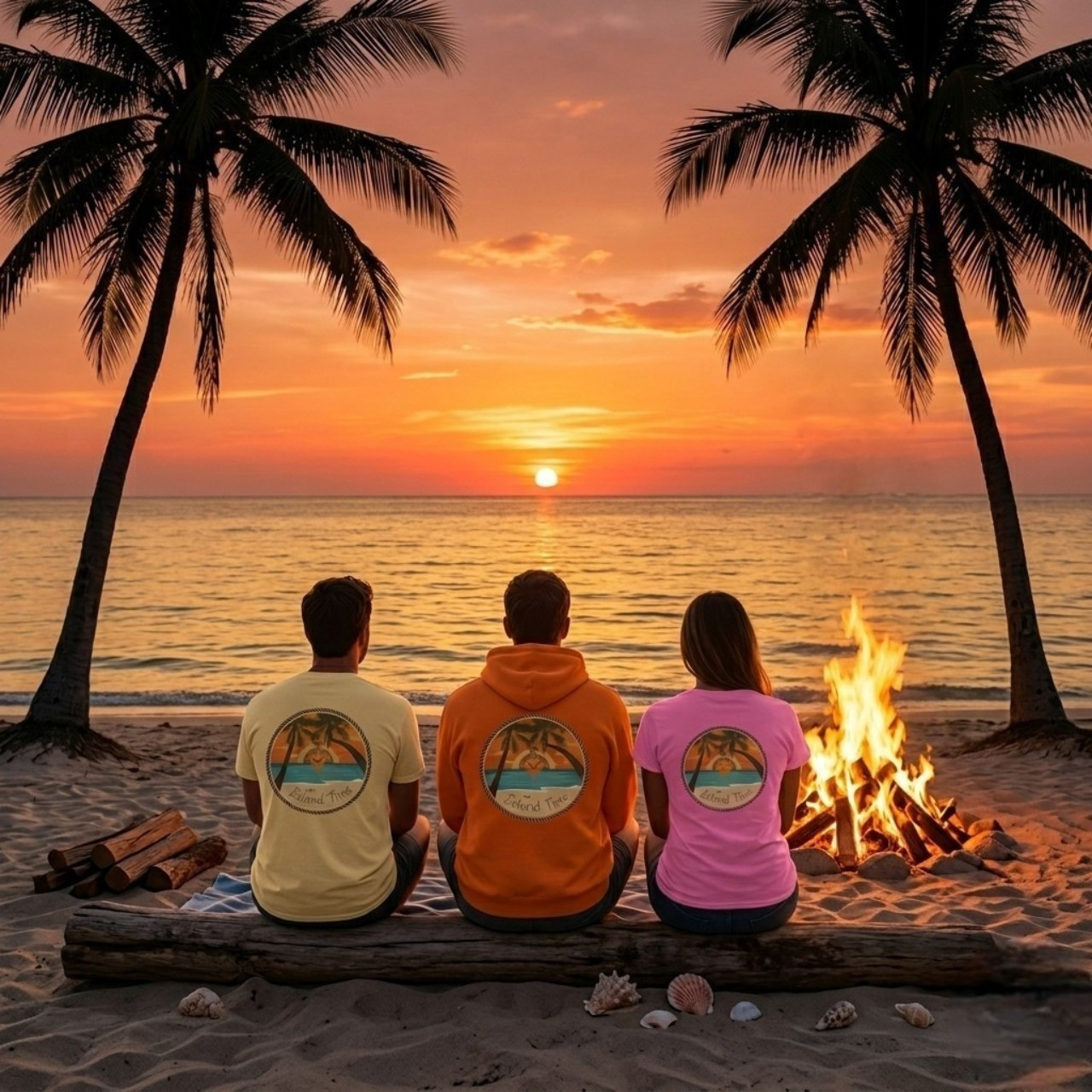 Sunset Beach Clock Women's V-Neck Tee product thumbnail image Sunset Beach Clock Women's V-Neck Tee product thumbnail image