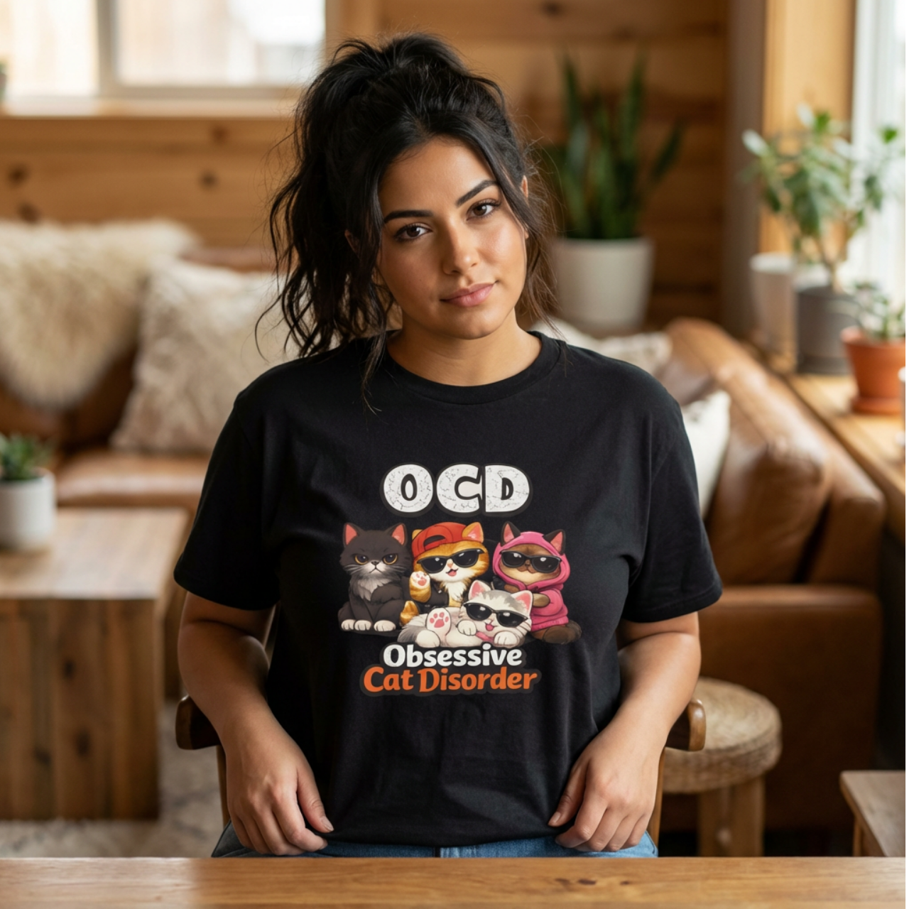 Cat T-Shirt — "OCD Obsessive Cat Disorder" Cute Cats Graphic Tee product thumbnail image