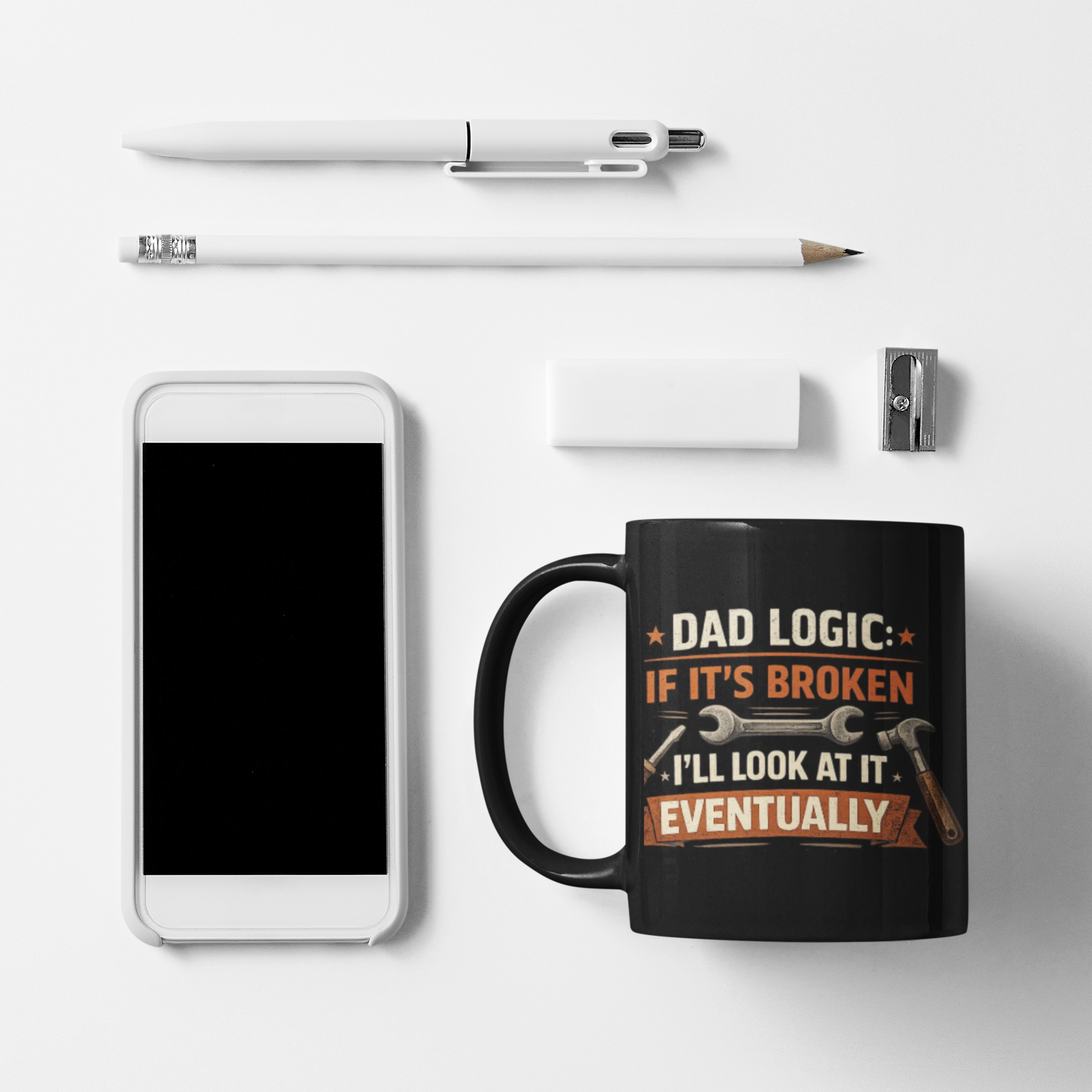 Dad Logic Coffee Mug — "If It's Broken I'll Look at It Eventually" 11oz product thumbnail image
