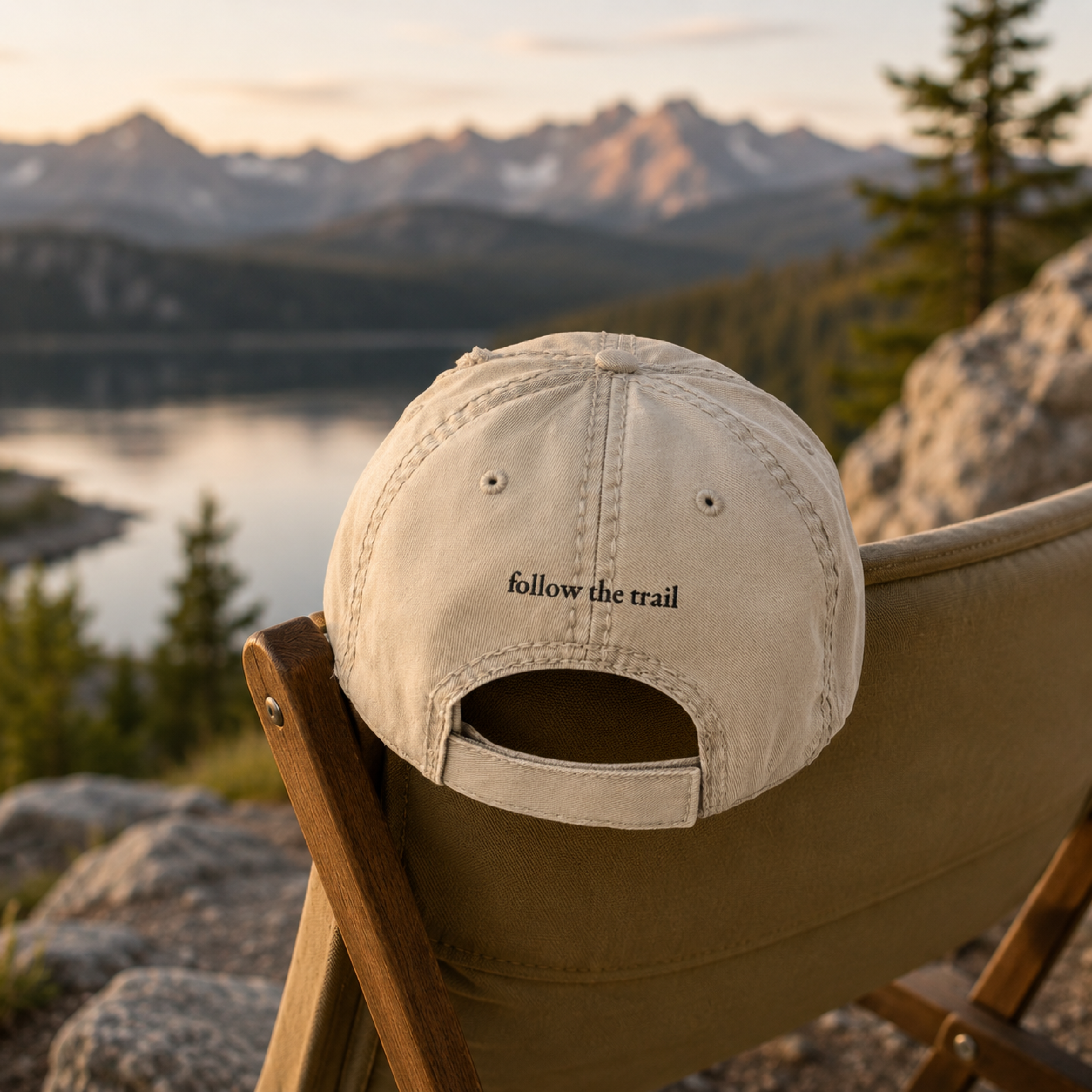 Embroidered Forest Trail Distressed Dad Hat product thumbnail image Embroidered Forest Trail Distressed Dad Hat product thumbnail image