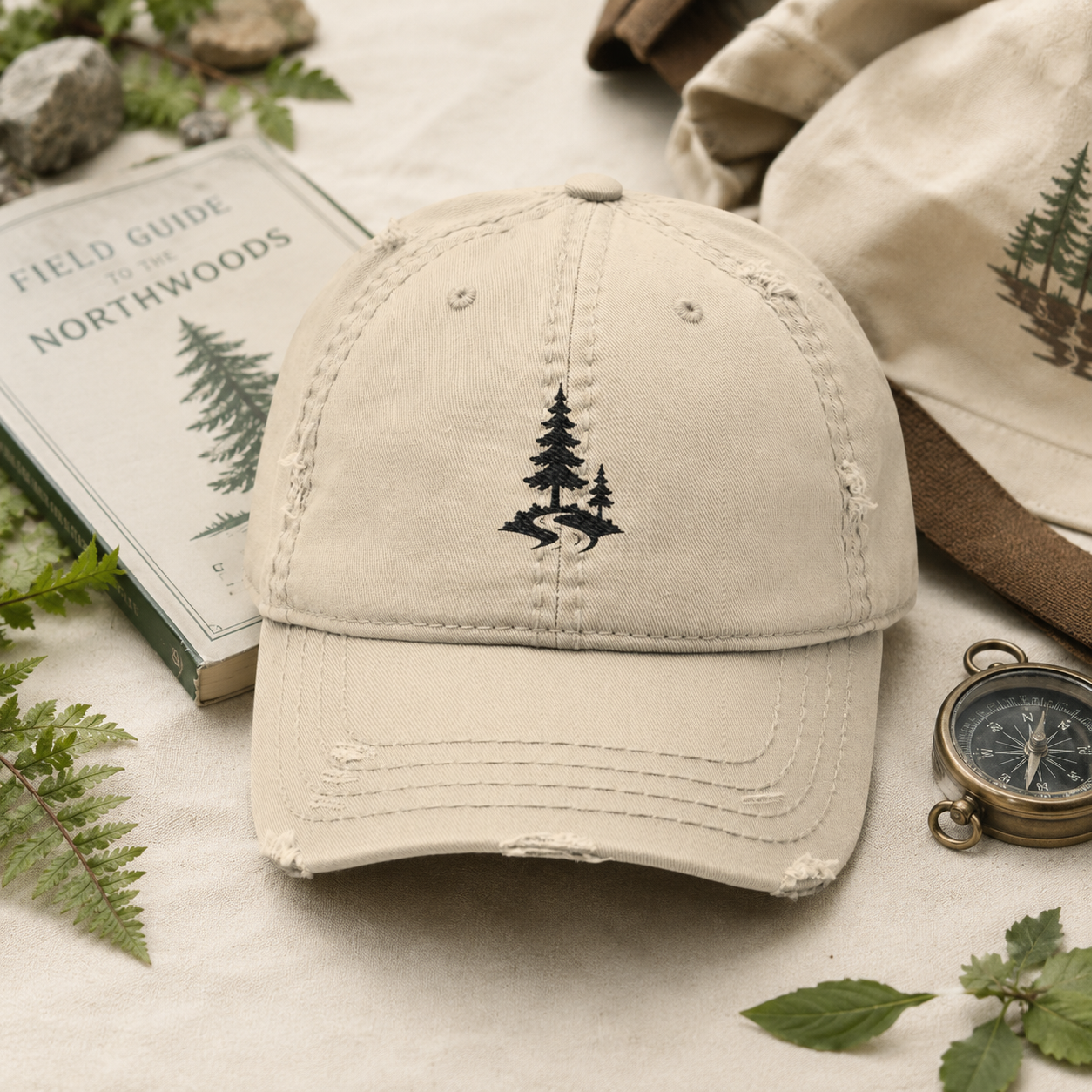Embroidered Forest Trail Distressed Dad Hat product thumbnail image