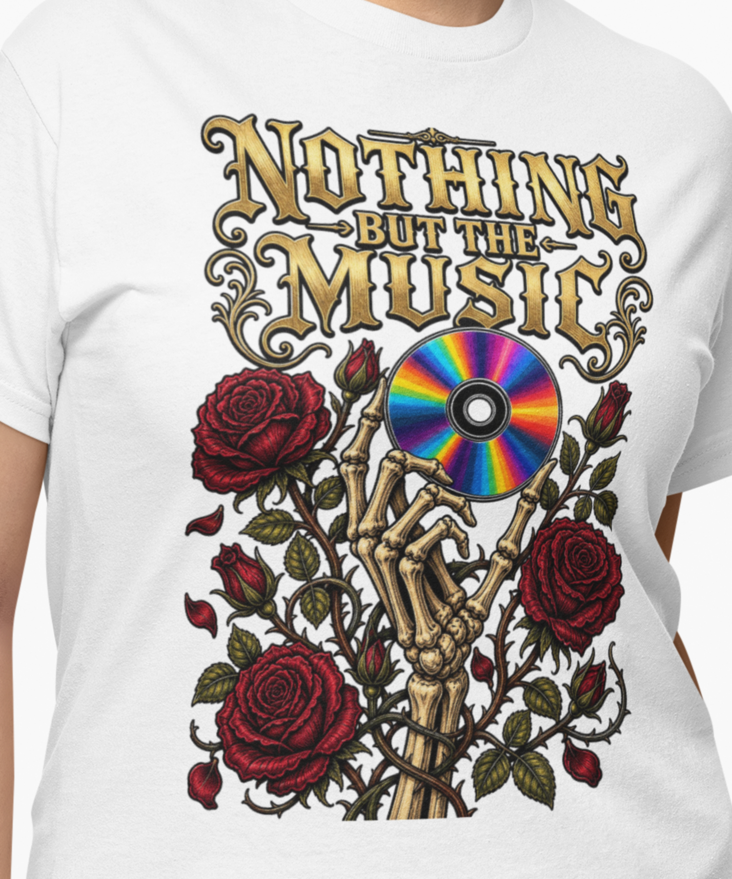 Dark Romantic Skeleton Hand Gildan Softstyle Adult Unisex T-Shirt, CD & Crimson Roses Music Lovers Goth Design product thumbnail image Dark Romantic Skeleton Hand Gildan Softstyle Adult Unisex T-Shirt, CD & Crimson Roses Music Lovers Goth Design product thumbnail image