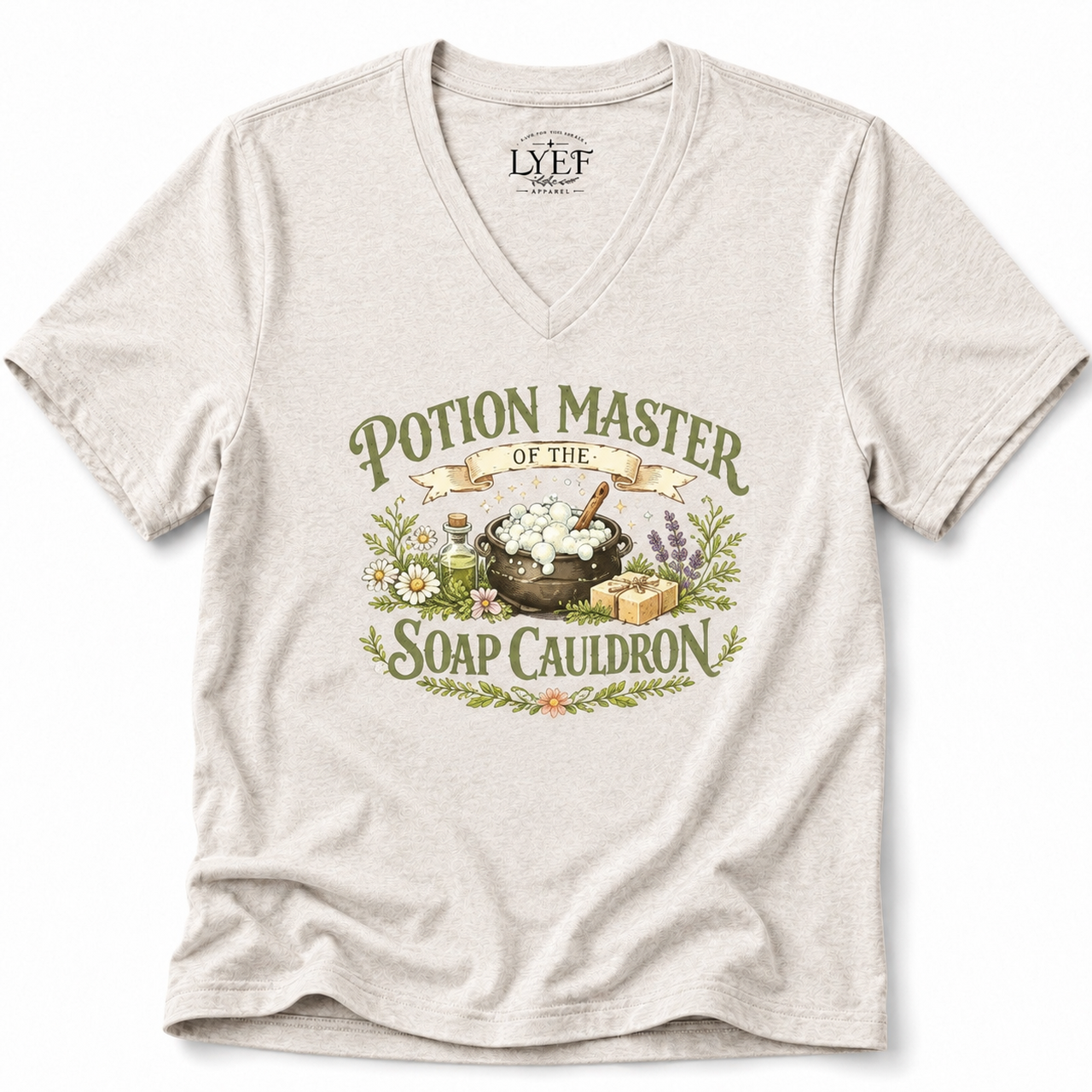 Potion Master Soap Cauldron V-Neck Tee product thumbnail image Potion Master Soap Cauldron V-Neck Tee product thumbnail image