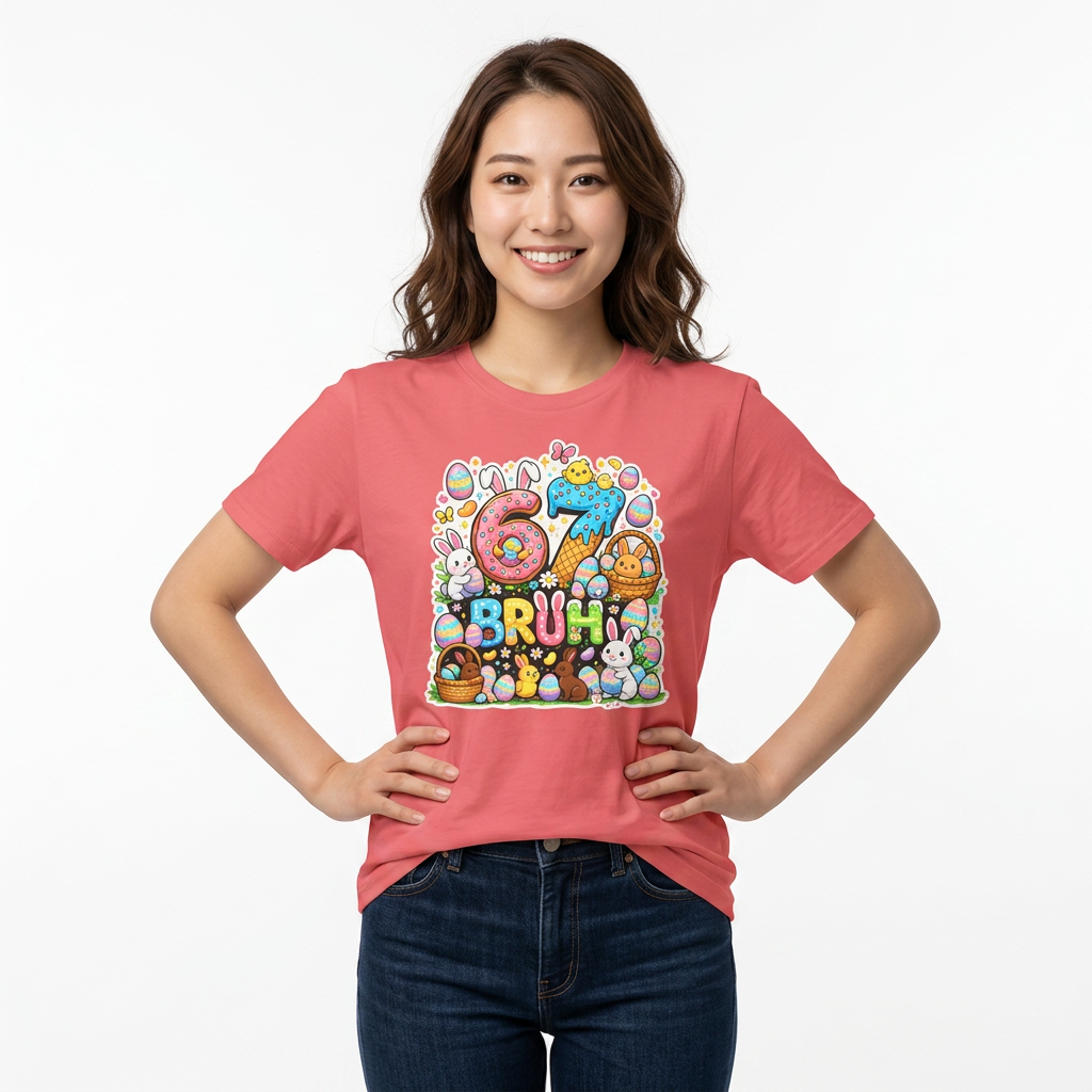 Easter Bunny '67 Bruh' Graphic T-Shirt — Cute Pastel Holiday Tee product thumbnail image Easter Bunny '67 Bruh' Graphic T-Shirt — Cute Pastel Holiday Tee product thumbnail image