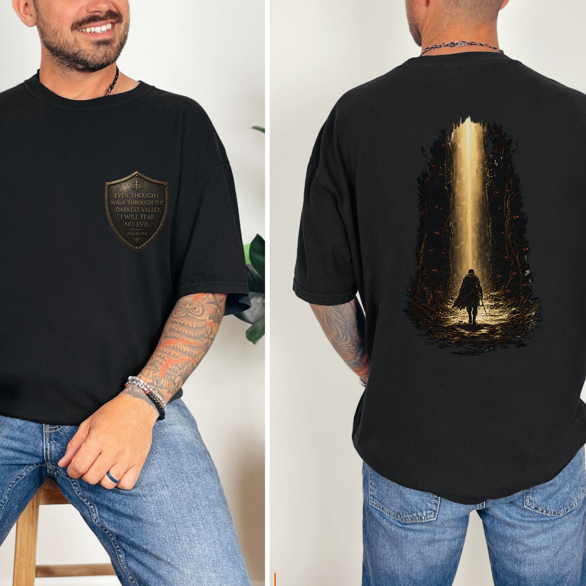 Psalm 23:4 Fear No Evil Back Graphic Tee | Comfort Colors 1717 product thumbnail image