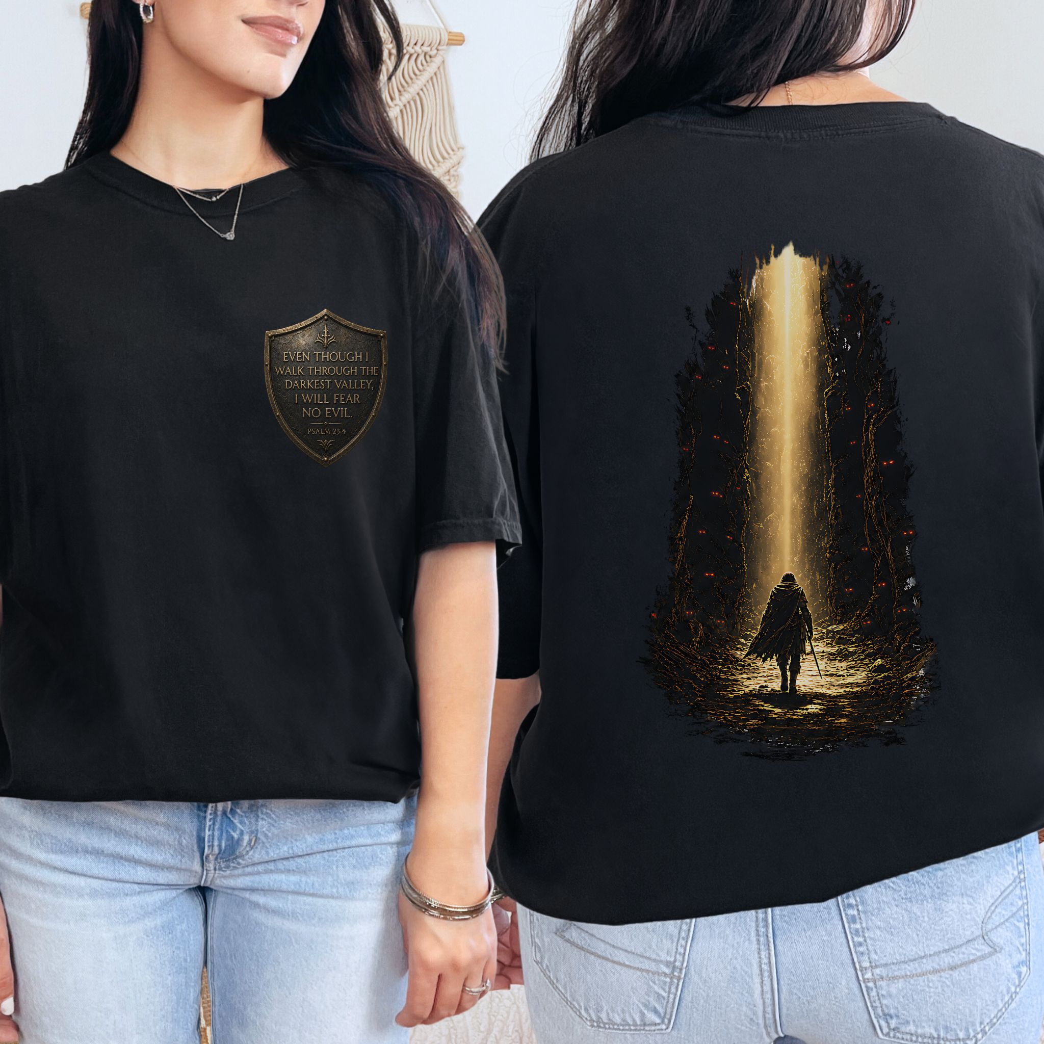 Psalm 23:4 Fear No Evil Back Graphic Tee | Comfort Colors 1717 product thumbnail image