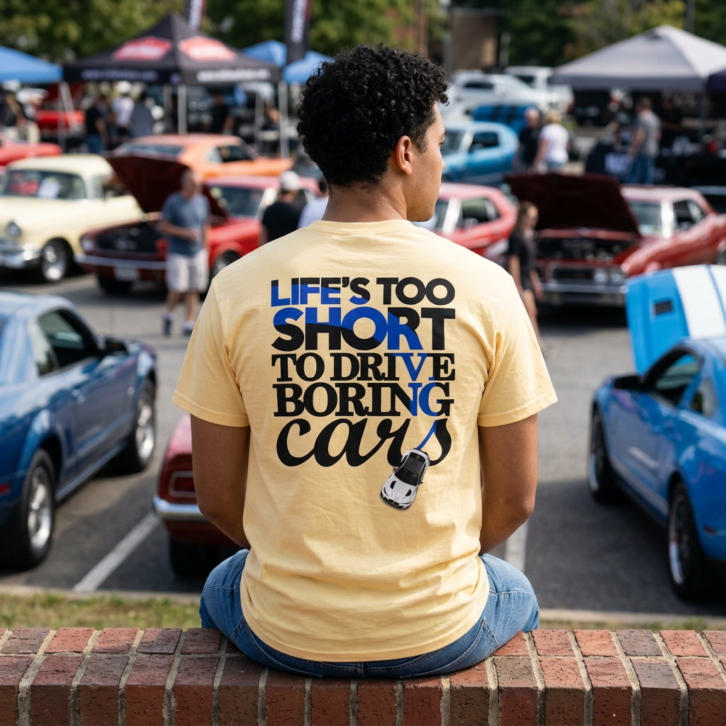 "Life's Too Short to Drive Boring Cars" Graphic Tee product thumbnail image "Life's Too Short to Drive Boring Cars" Graphic Tee product thumbnail image
