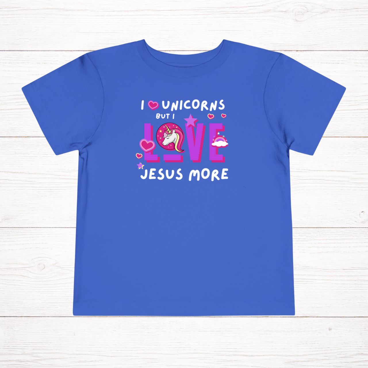 'Jesus Over Unicorns' Short Sleeve Toddler Tee  product thumbnail image
