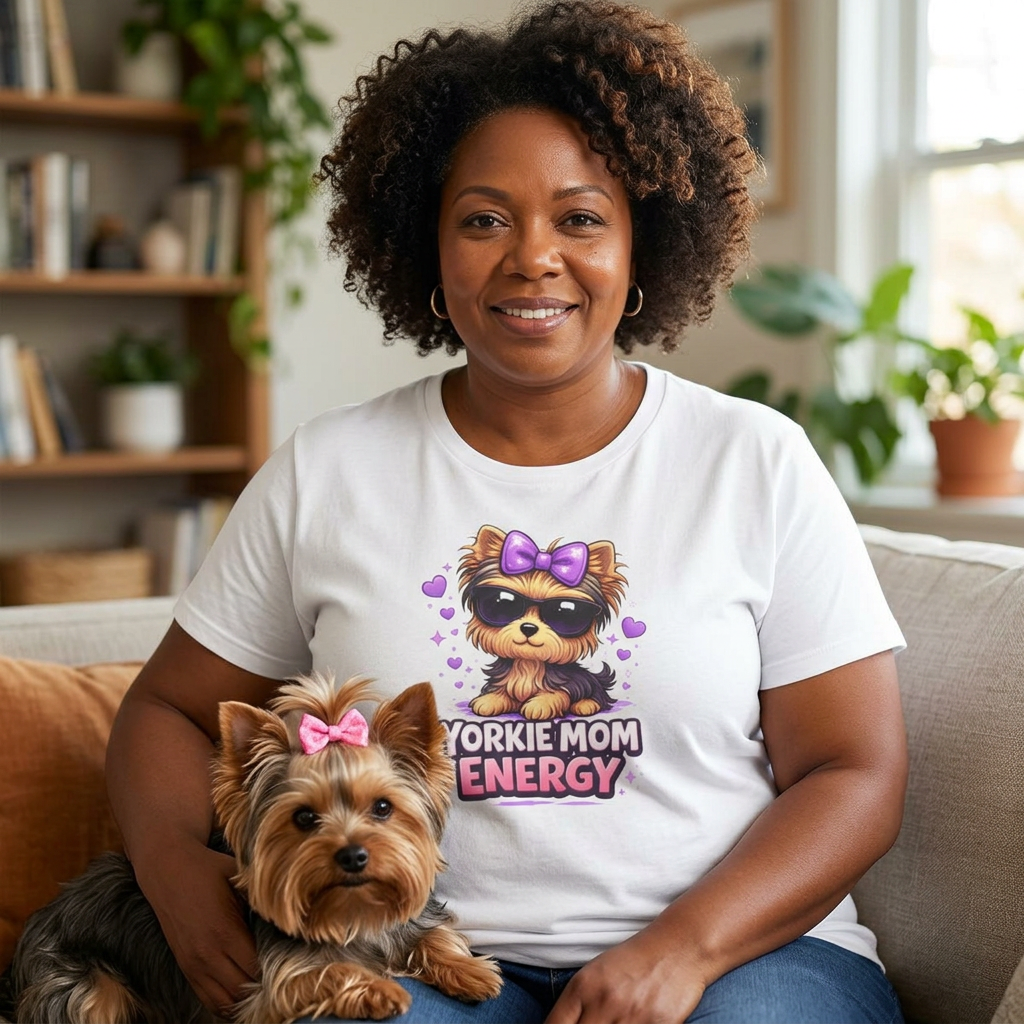 Yorkie Mom Energy Shirt — Cute Yorkie Puppy Tee for Dog Lovers product thumbnail image