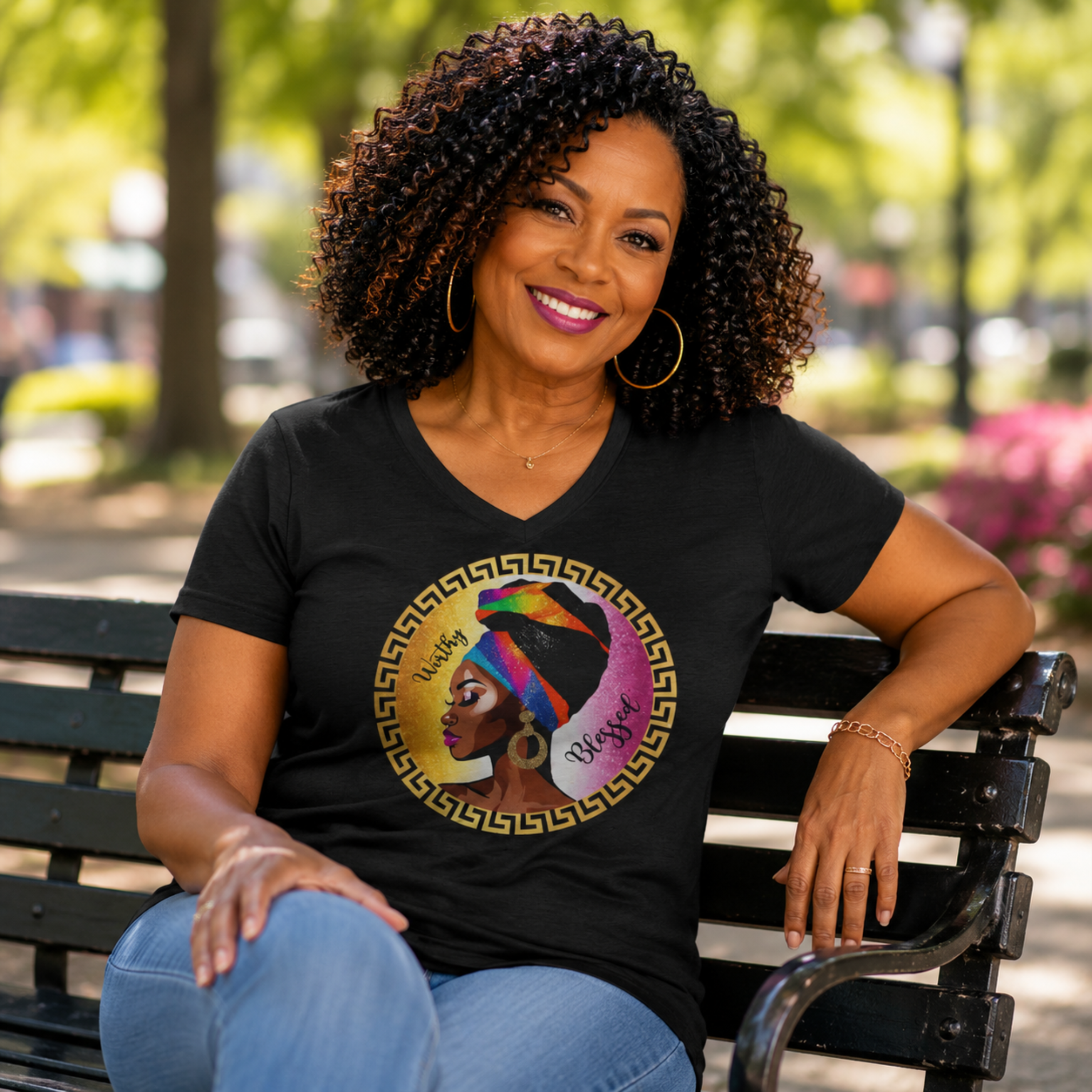 Headwrap Queen Graphic Tee - Empowered Woman Graphic T-Shirt product thumbnail image Headwrap Queen Graphic Tee - Empowered Woman Graphic T-Shirt product thumbnail image