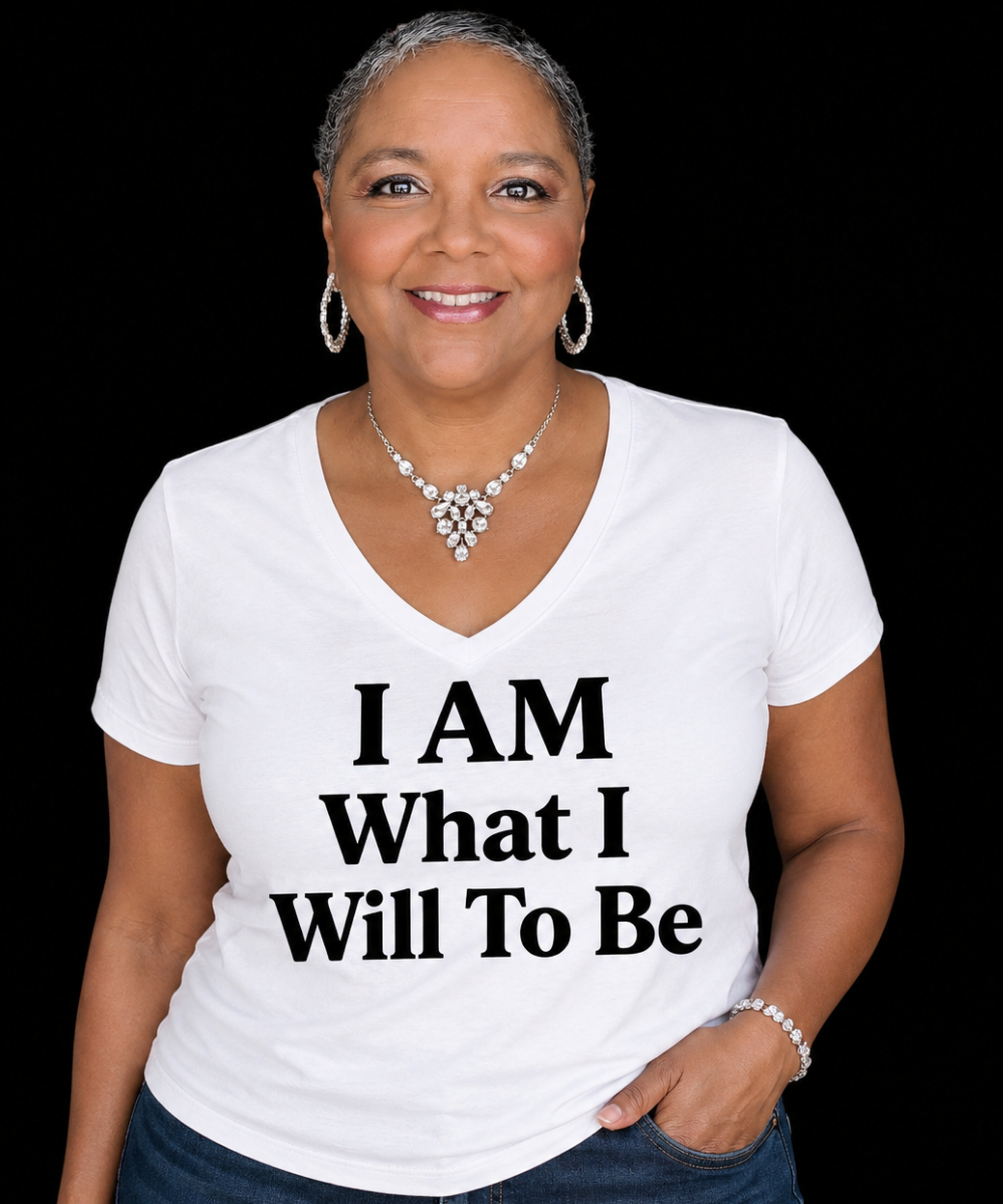 I AM What I Will To Be Short Sleeve V-Neck Tee