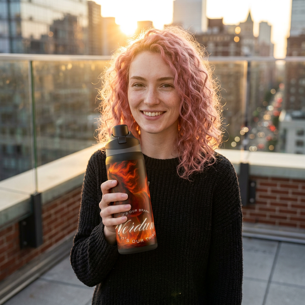 Insulated Water Bottle — Fiery Horse 32oz Stainless Steel Bottle product thumbnail image