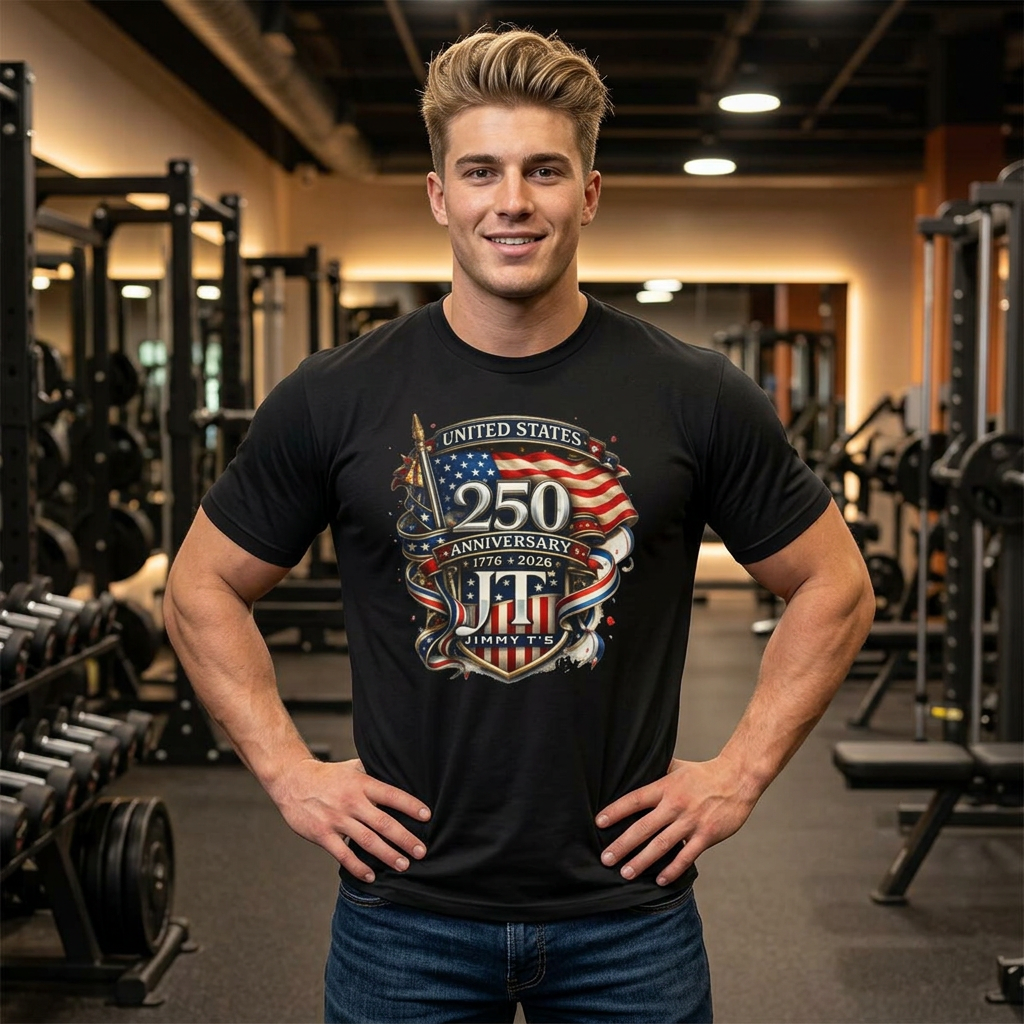 Jimmy T's Apparel 250th United States Unisex Moisture Wicking Tee
