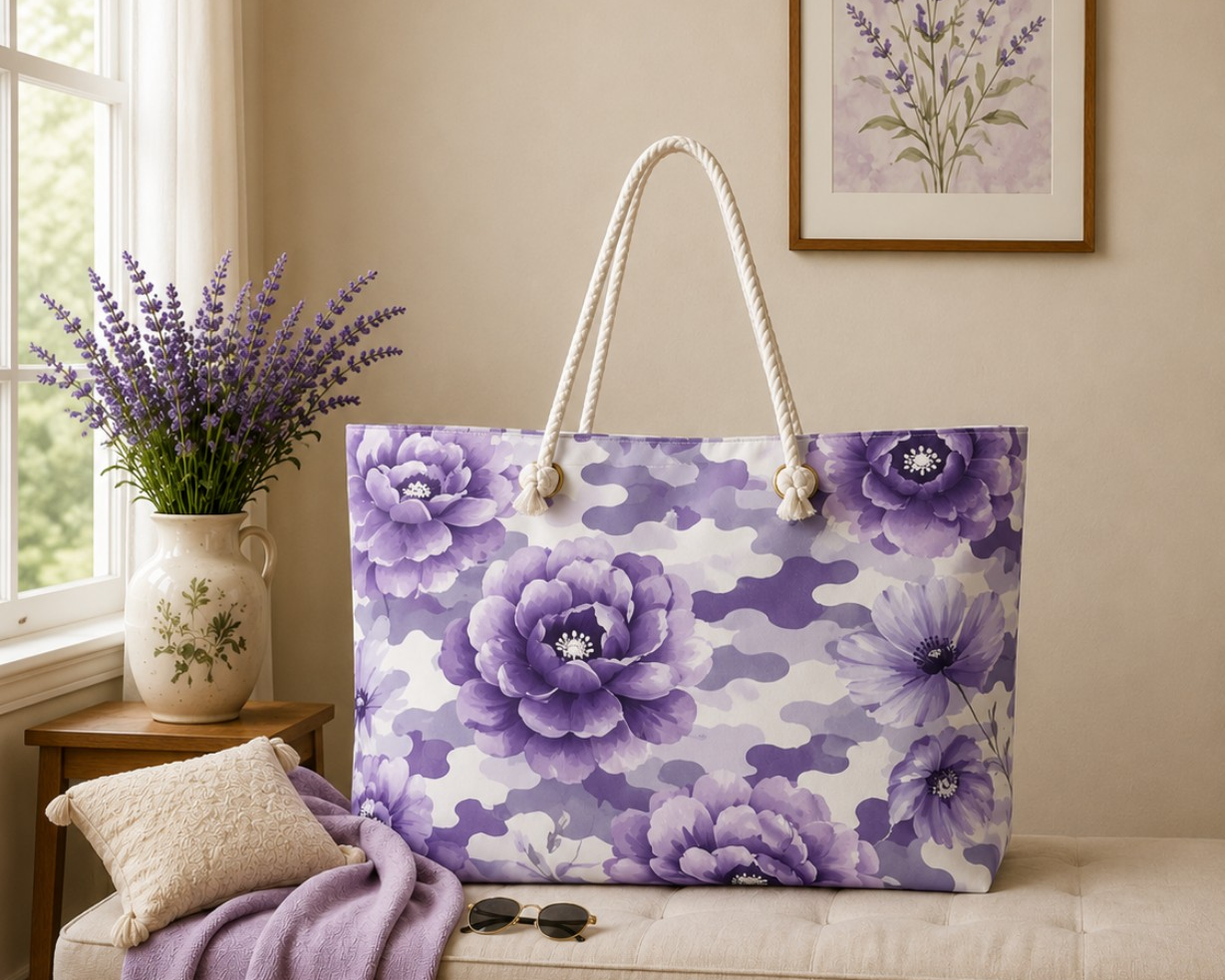 Lavender Floral Camo Weekender Bag product thumbnail image