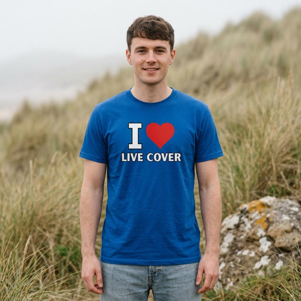 I Live Cover Performance Tee — Musician Fan Graphic Shirt product thumbnail image I Live Cover Performance Tee — Musician Fan Graphic Shirt product thumbnail image