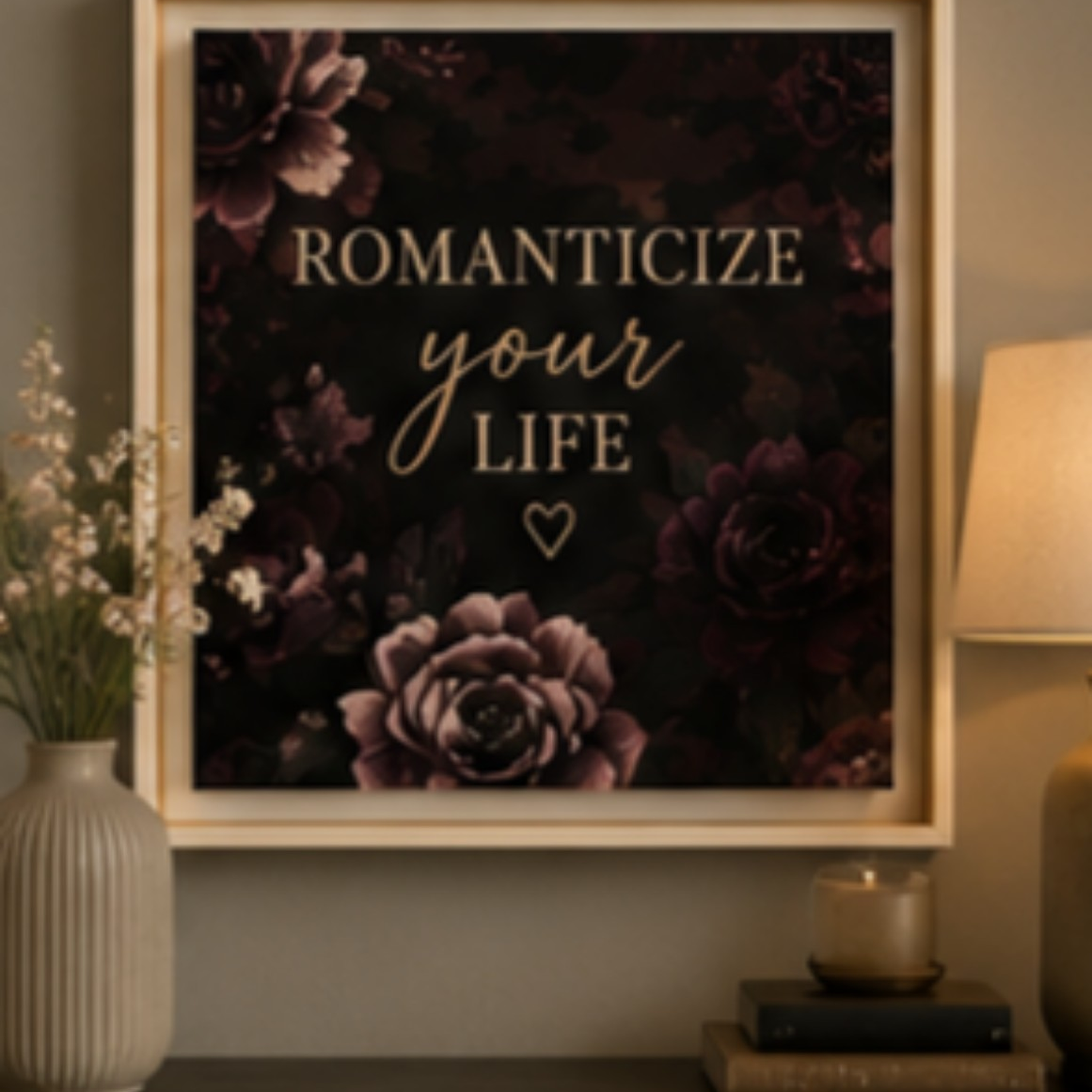 Romanticize Your Life Floral Wall Art — Framed Matte Canvas product thumbnail image Romanticize Your Life Floral Wall Art — Framed Matte Canvas product thumbnail image