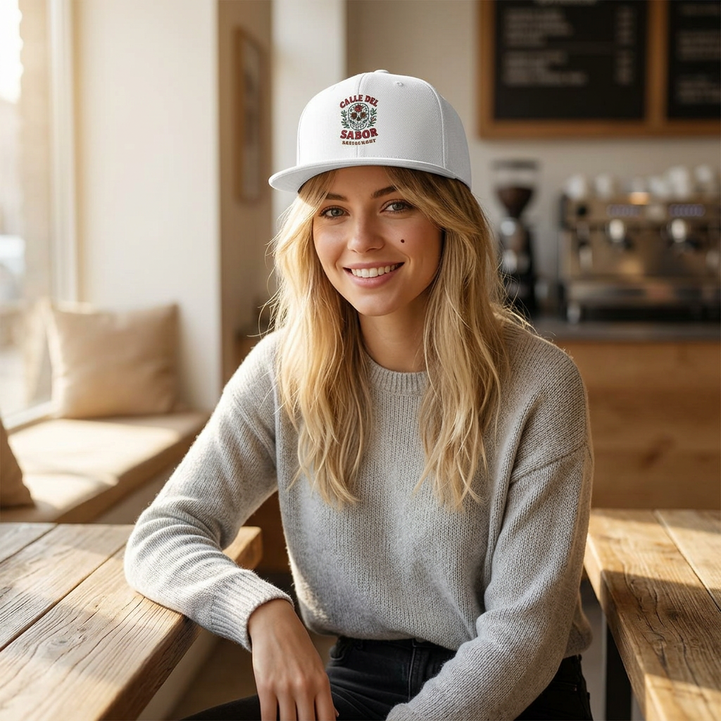 Calle del Sabor Sugar Skull Snapback Hat product thumbnail image