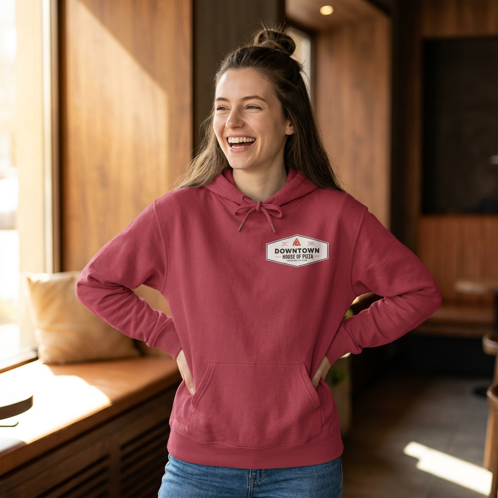 Downtown Night Crew Hoodie — Vintage City Badge Pullover product thumbnail image